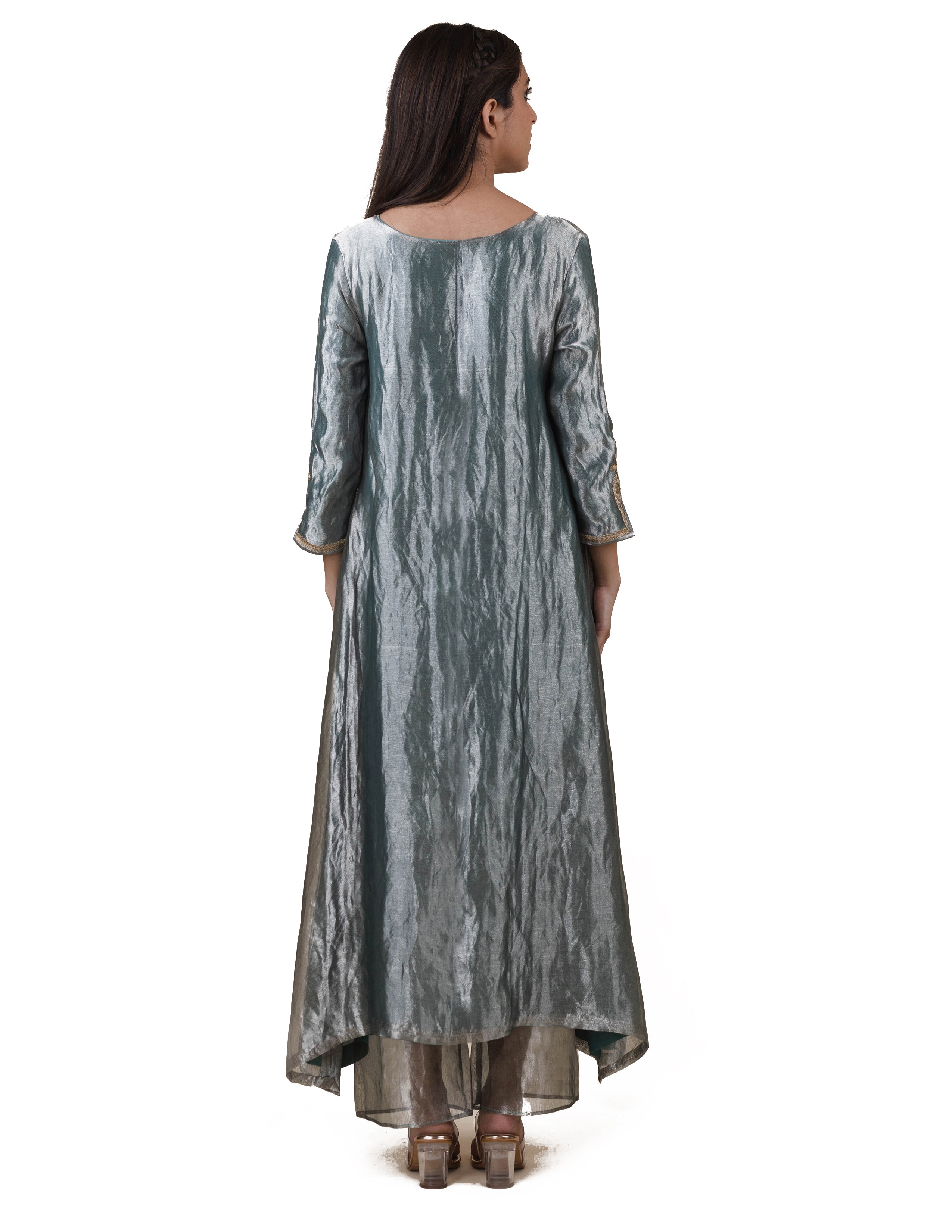 Blue Tissue - A-line Kurta Set