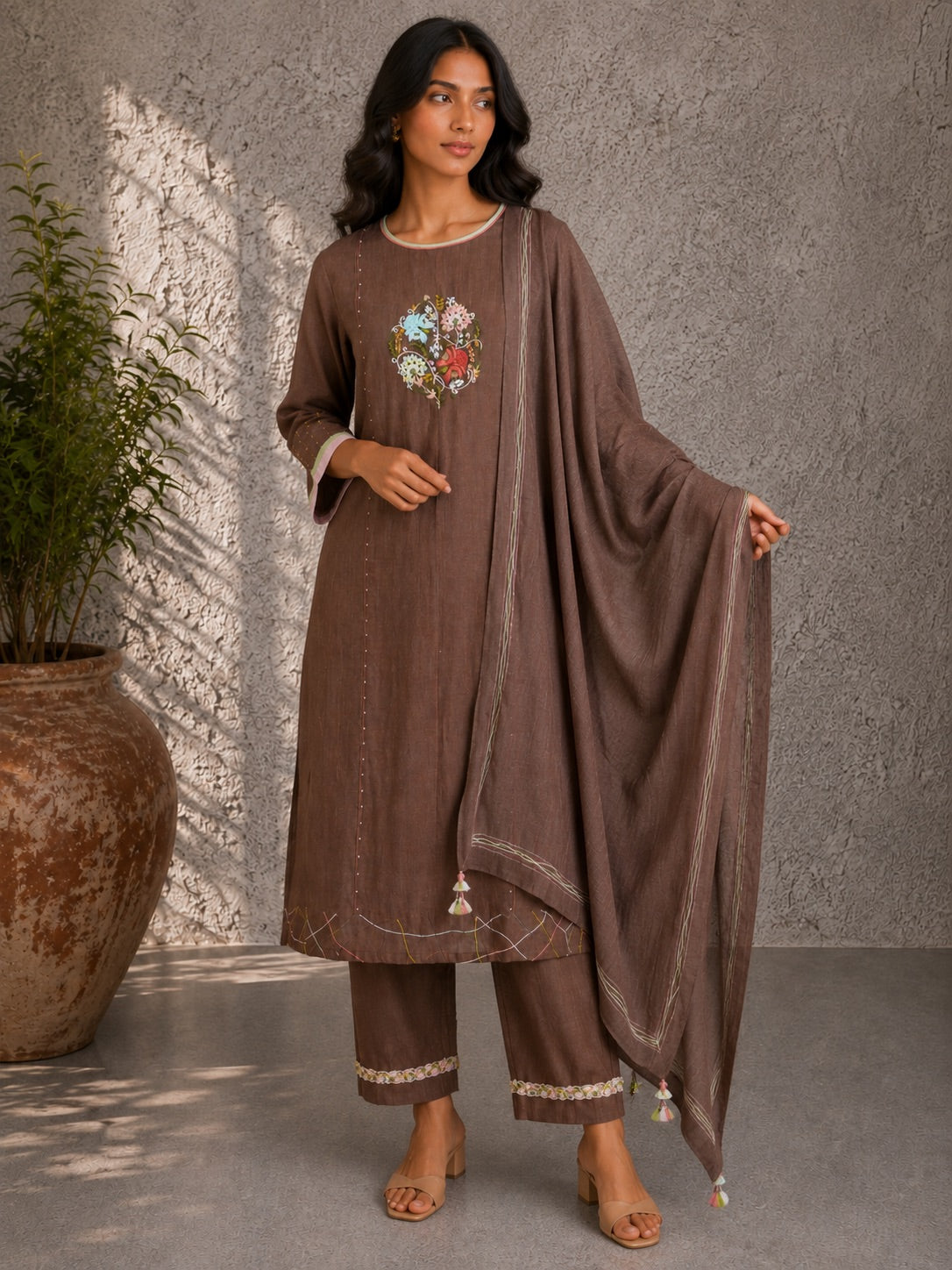 Mocha Brown Kurta Set