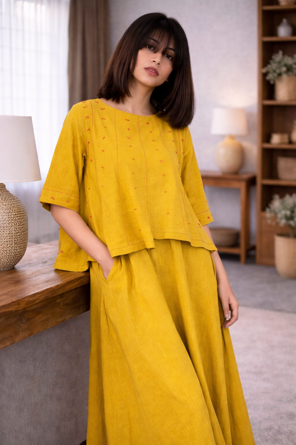 Corn Yellow Layered Dress