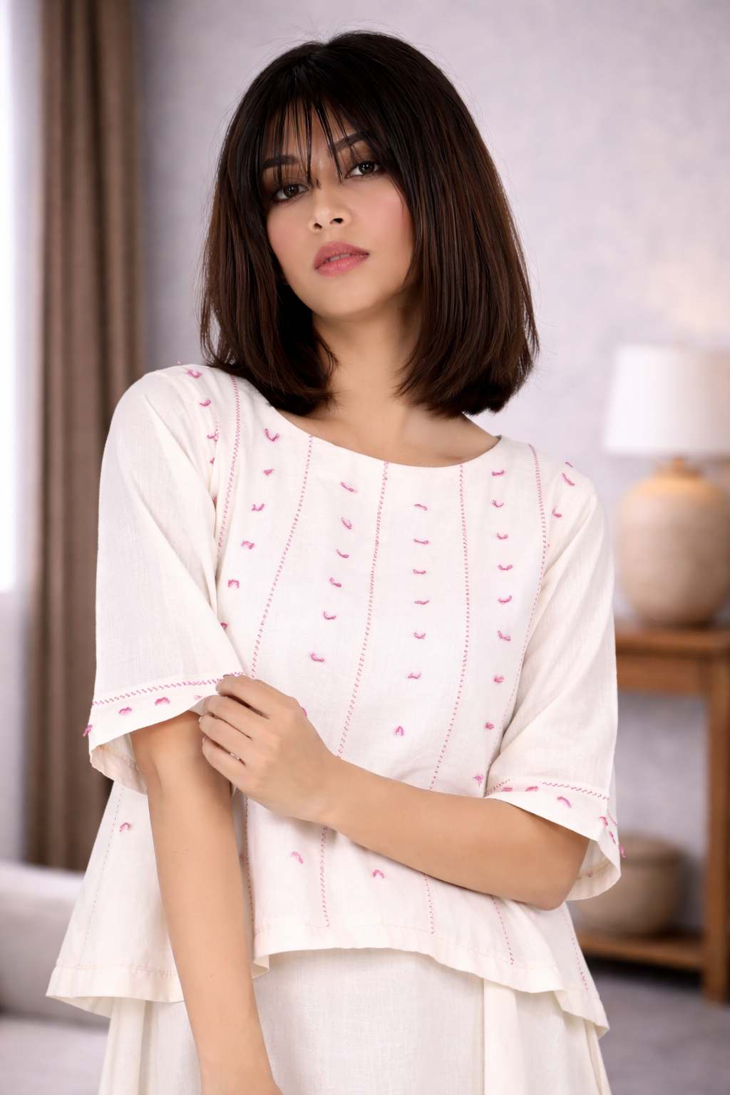 Cloud White Layered Dress