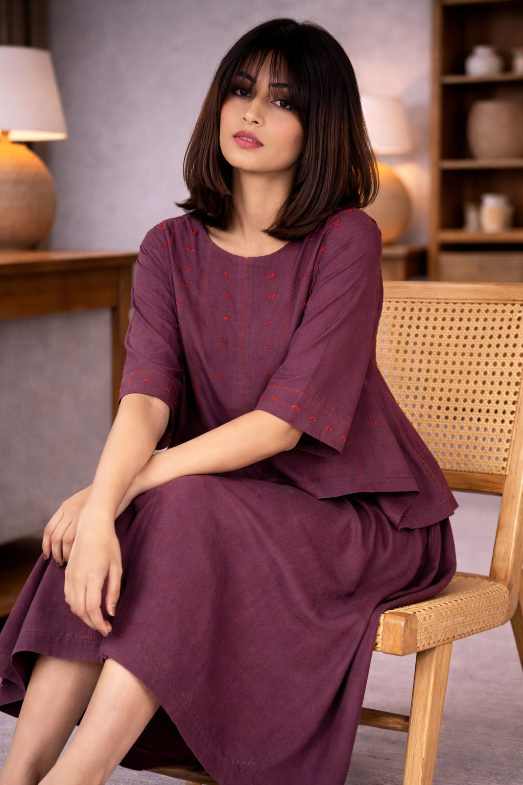 Chestnut Brown Layered Dress