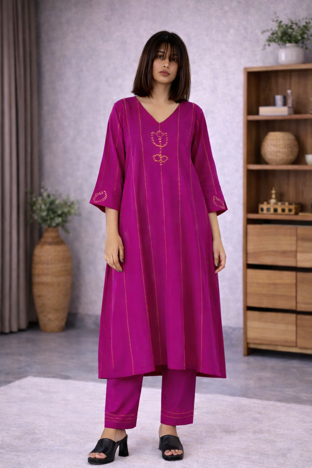 Fuchsia Kurta Set