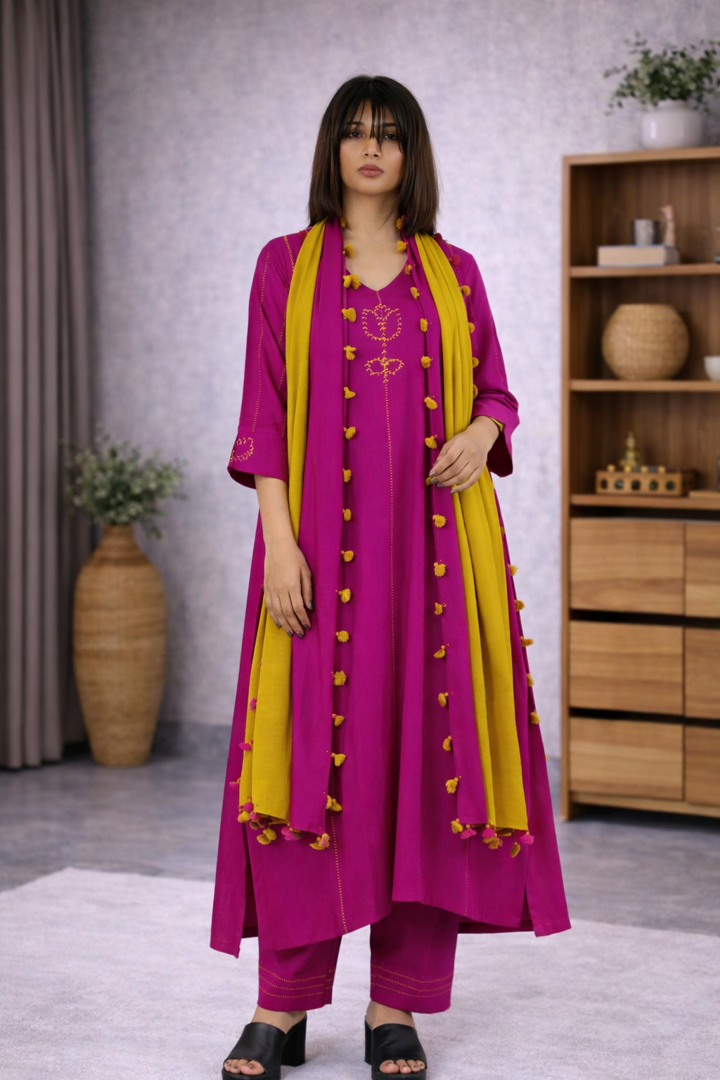 Fuchsia Kurta Set
