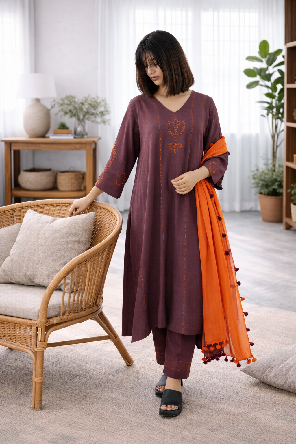 ChestNut Brown Kurta Set
