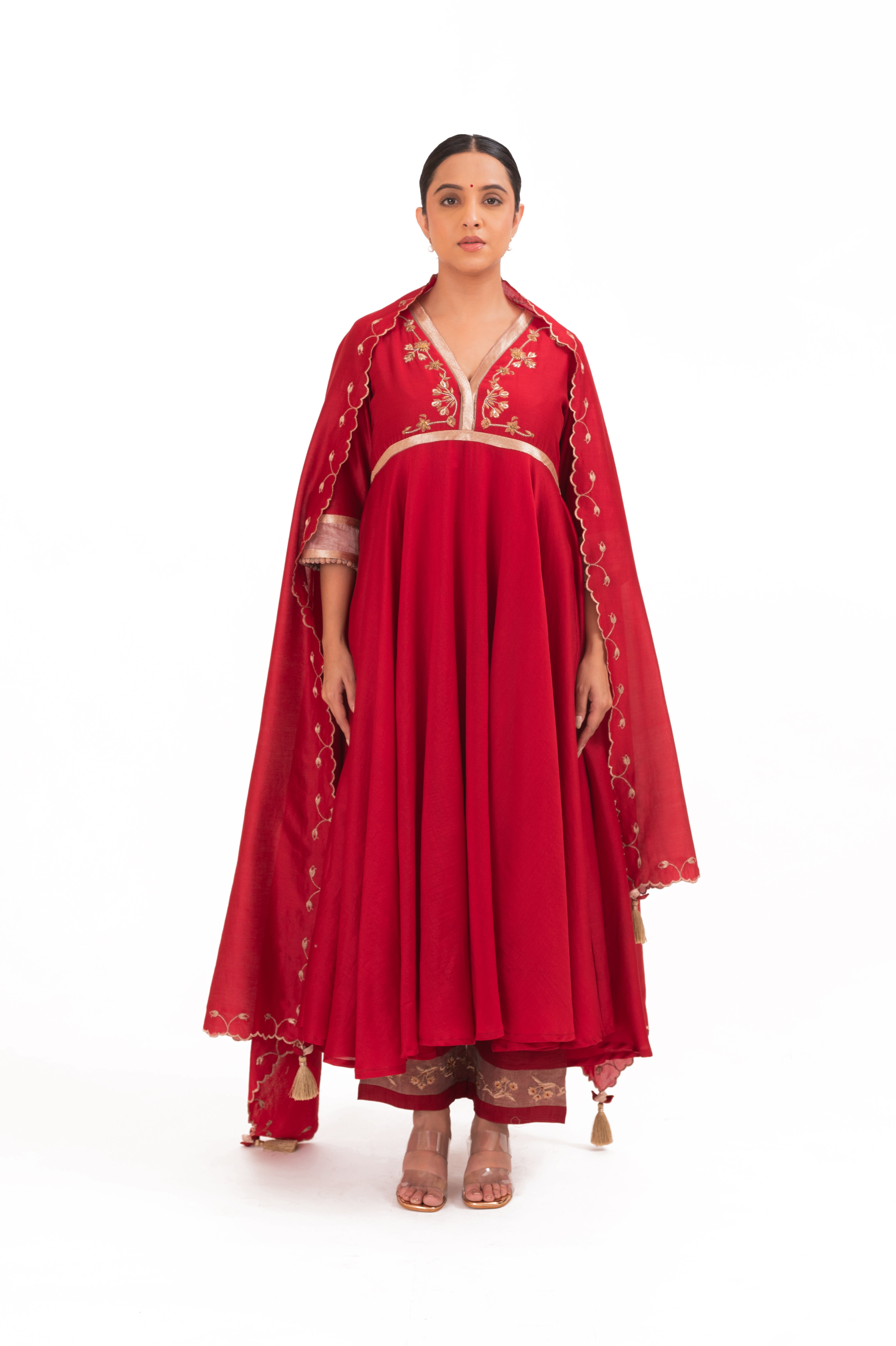 LILA - Crimson Red - Anarkali Set