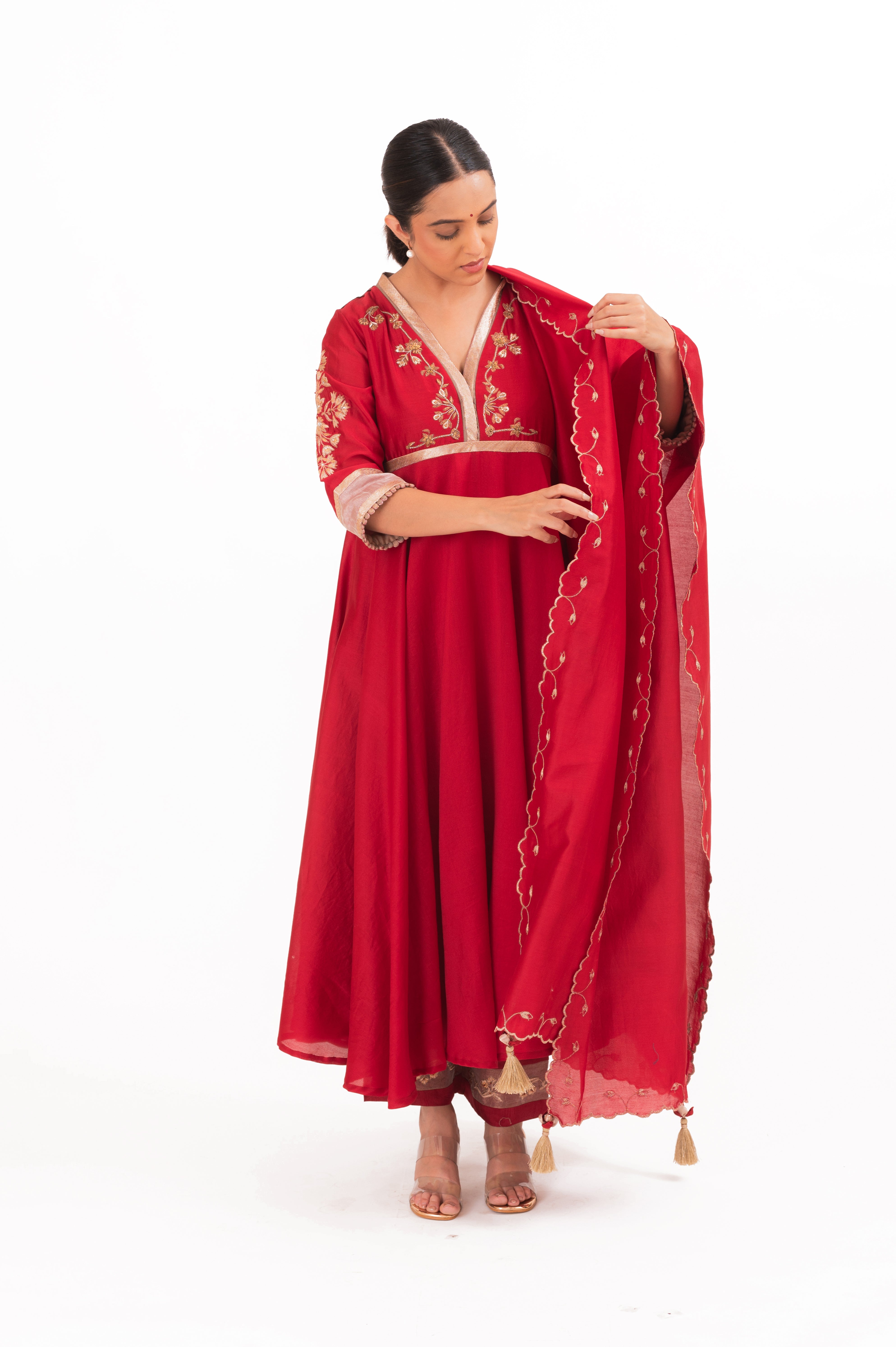 LILA - Crimson Red - Anarkali Set
