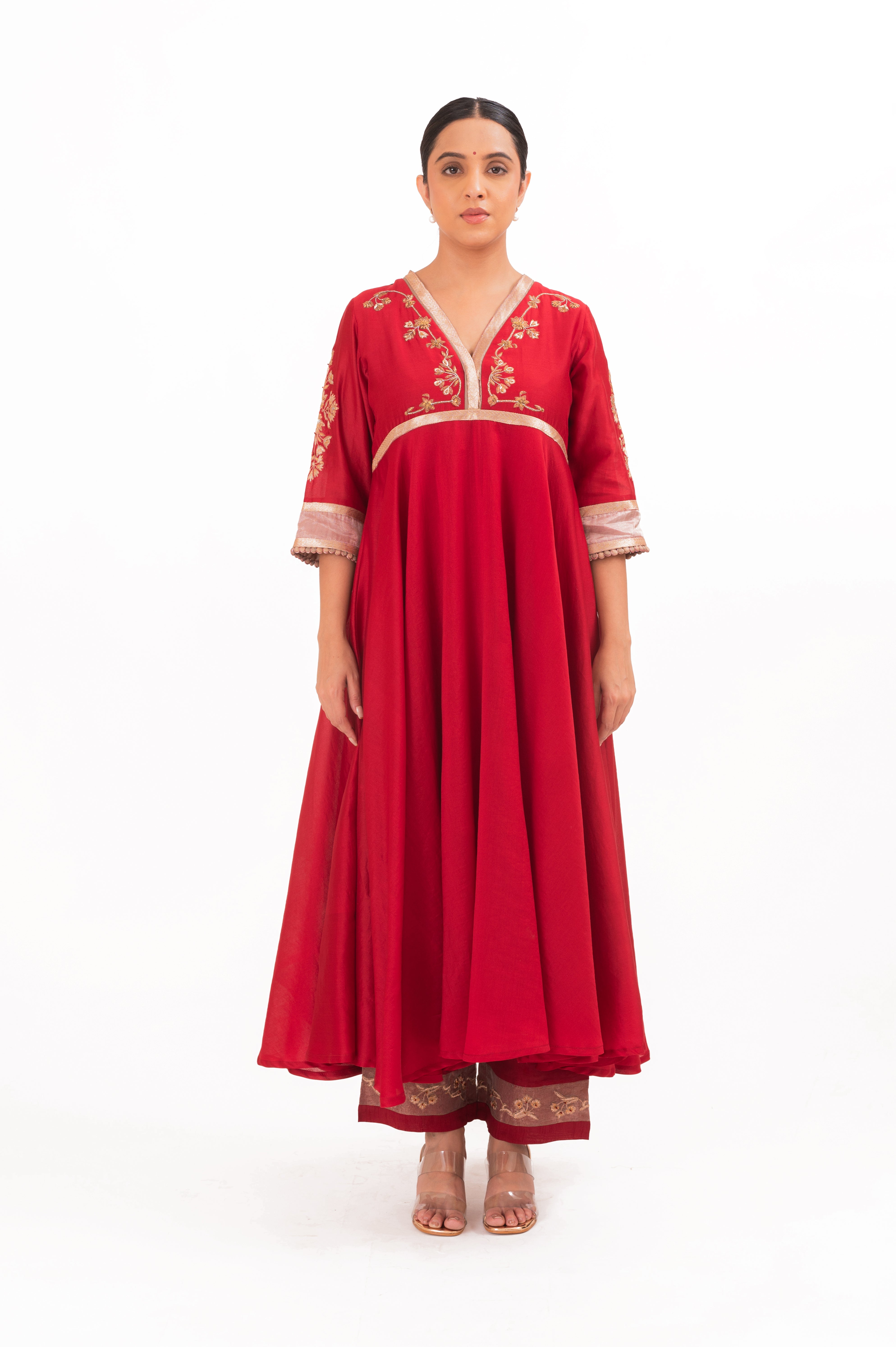 LILA - Crimson Red - Anarkali Set