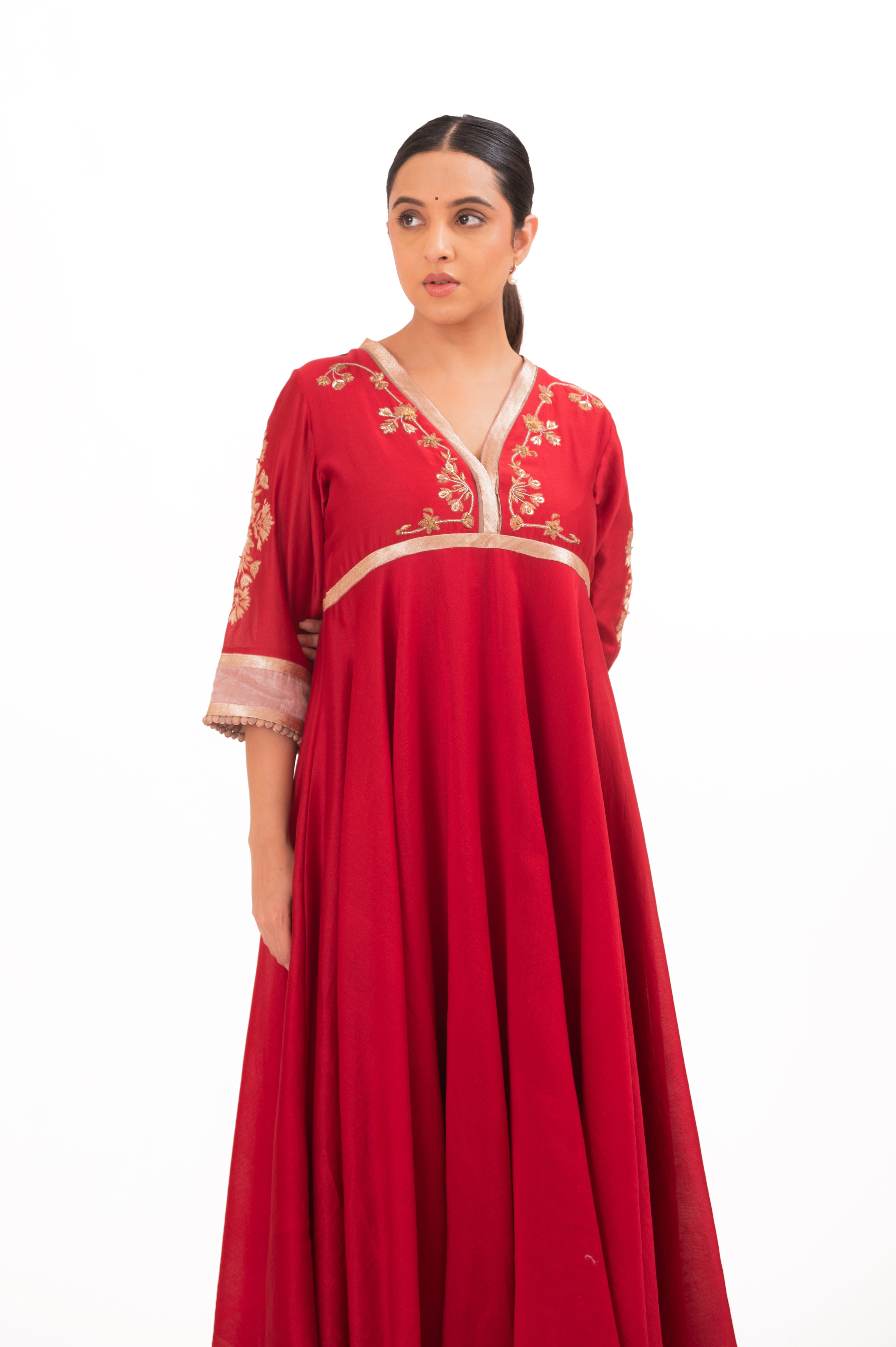 LILA - Crimson Red - Anarkali Set
