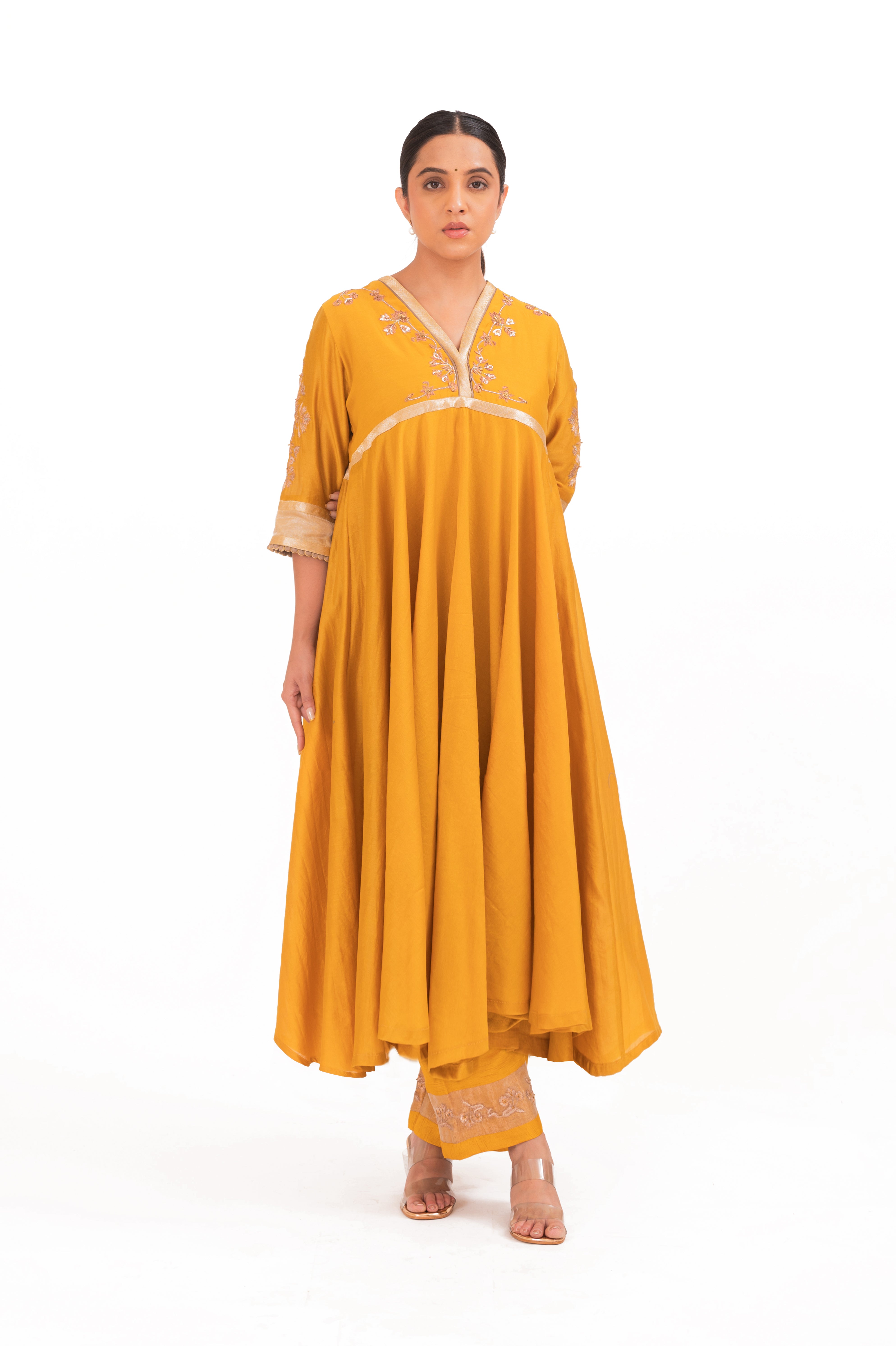 LILA - Golden Yellow - Anarkali Set