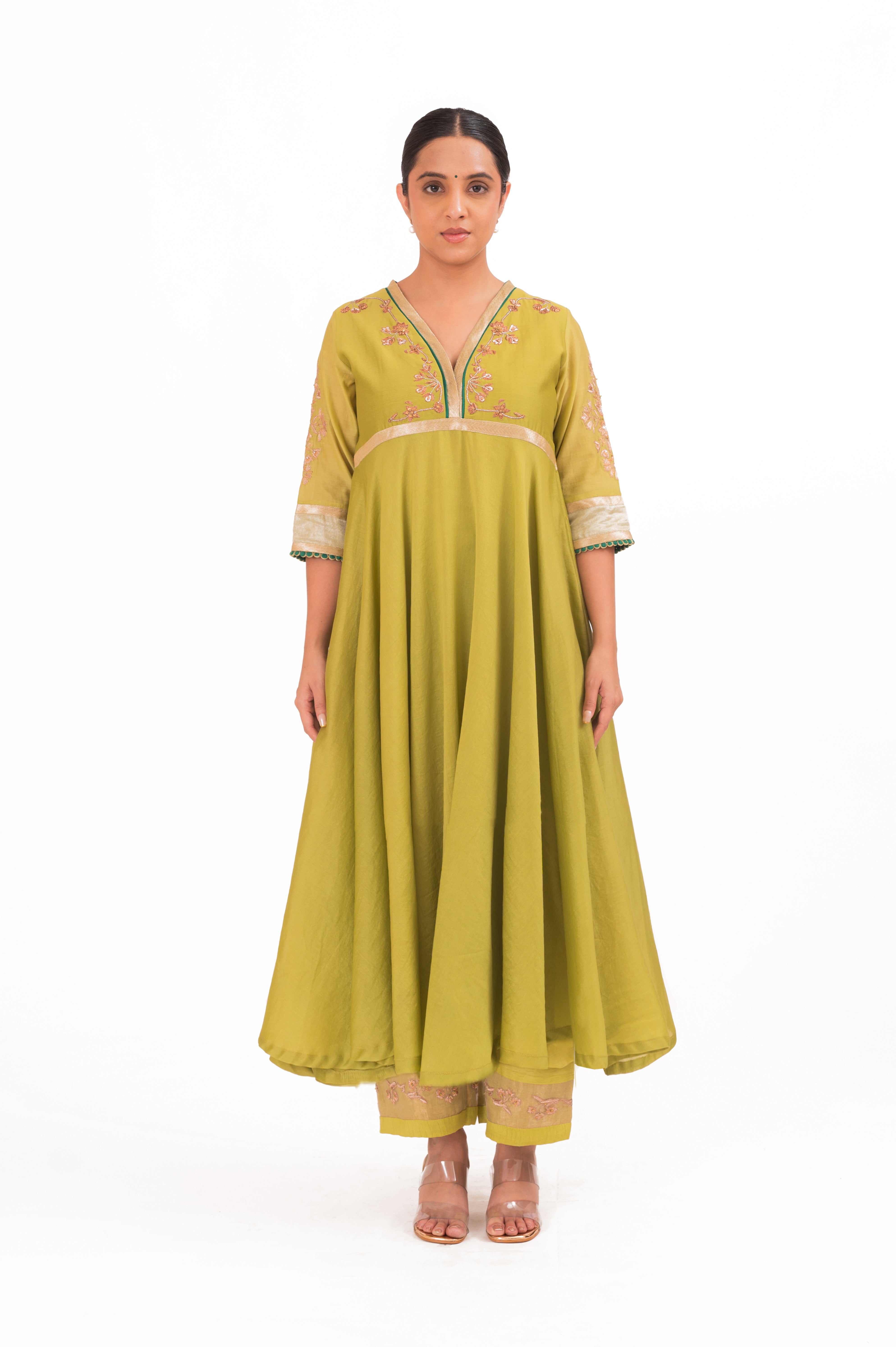 LILA - Lime Green - Anarkali Set