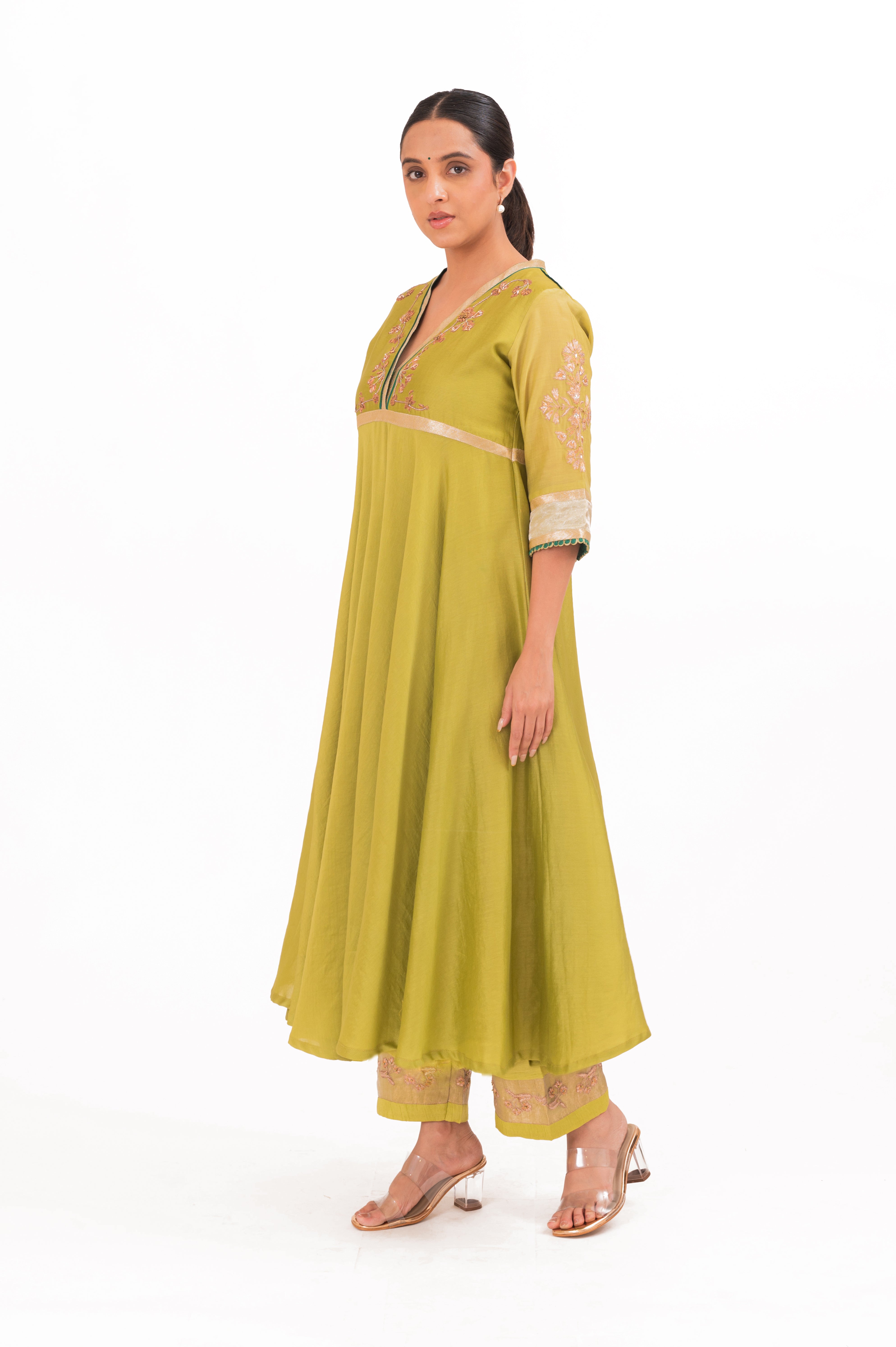 LILA - Lime Green - Anarkali Set