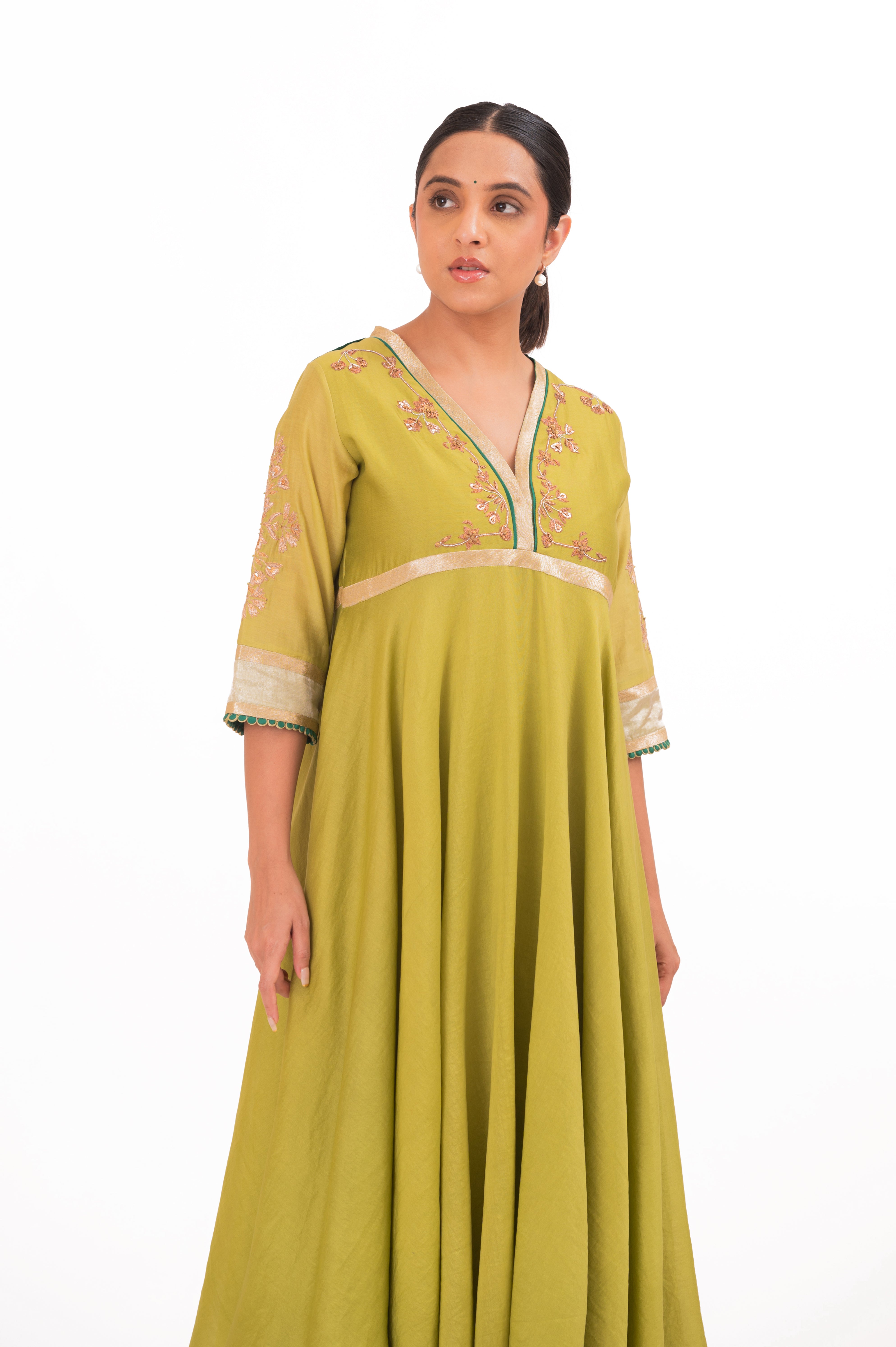LILA - Lime Green - Anarkali Set