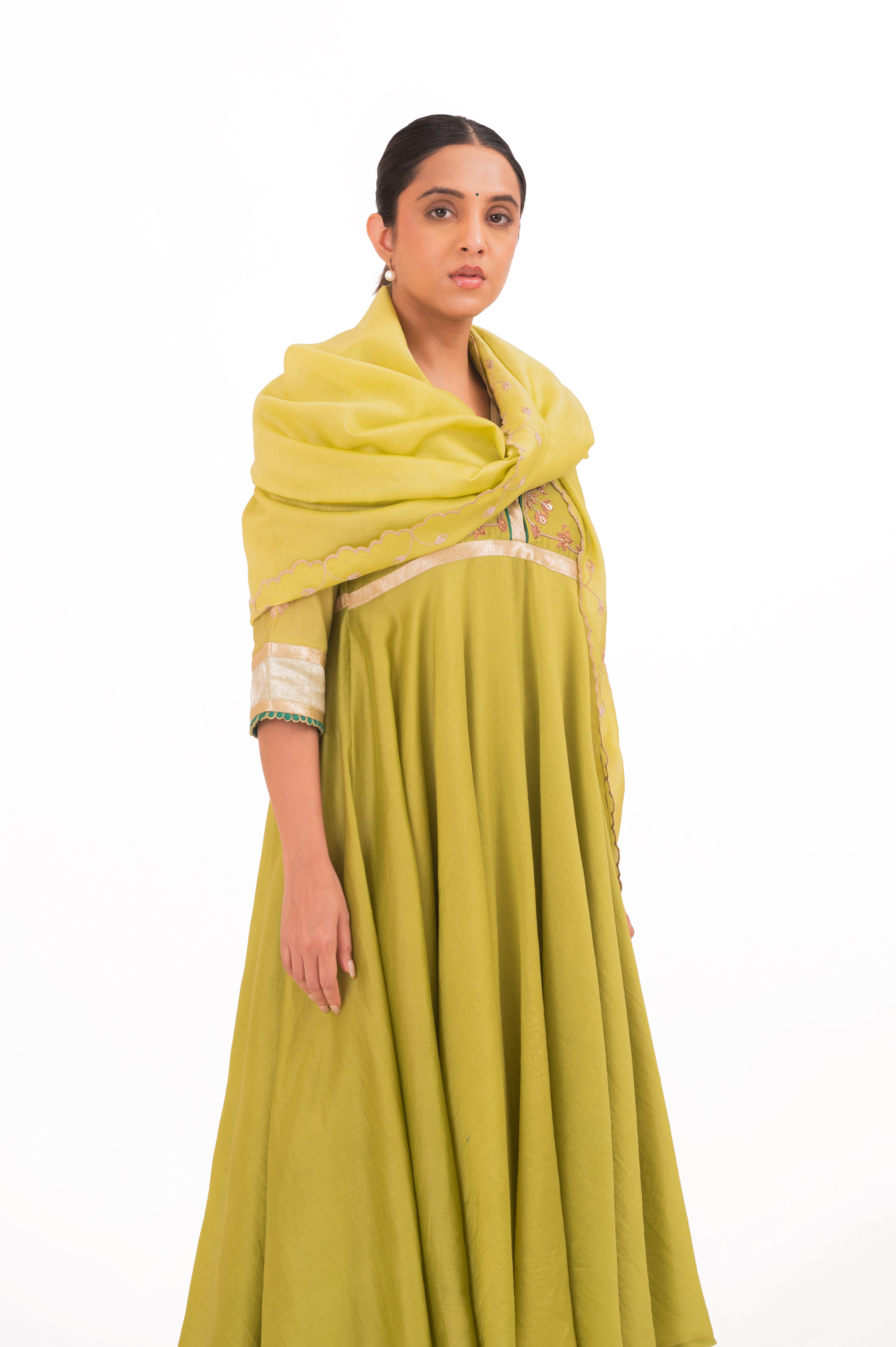 LILA - Lime Green - Anarkali Set