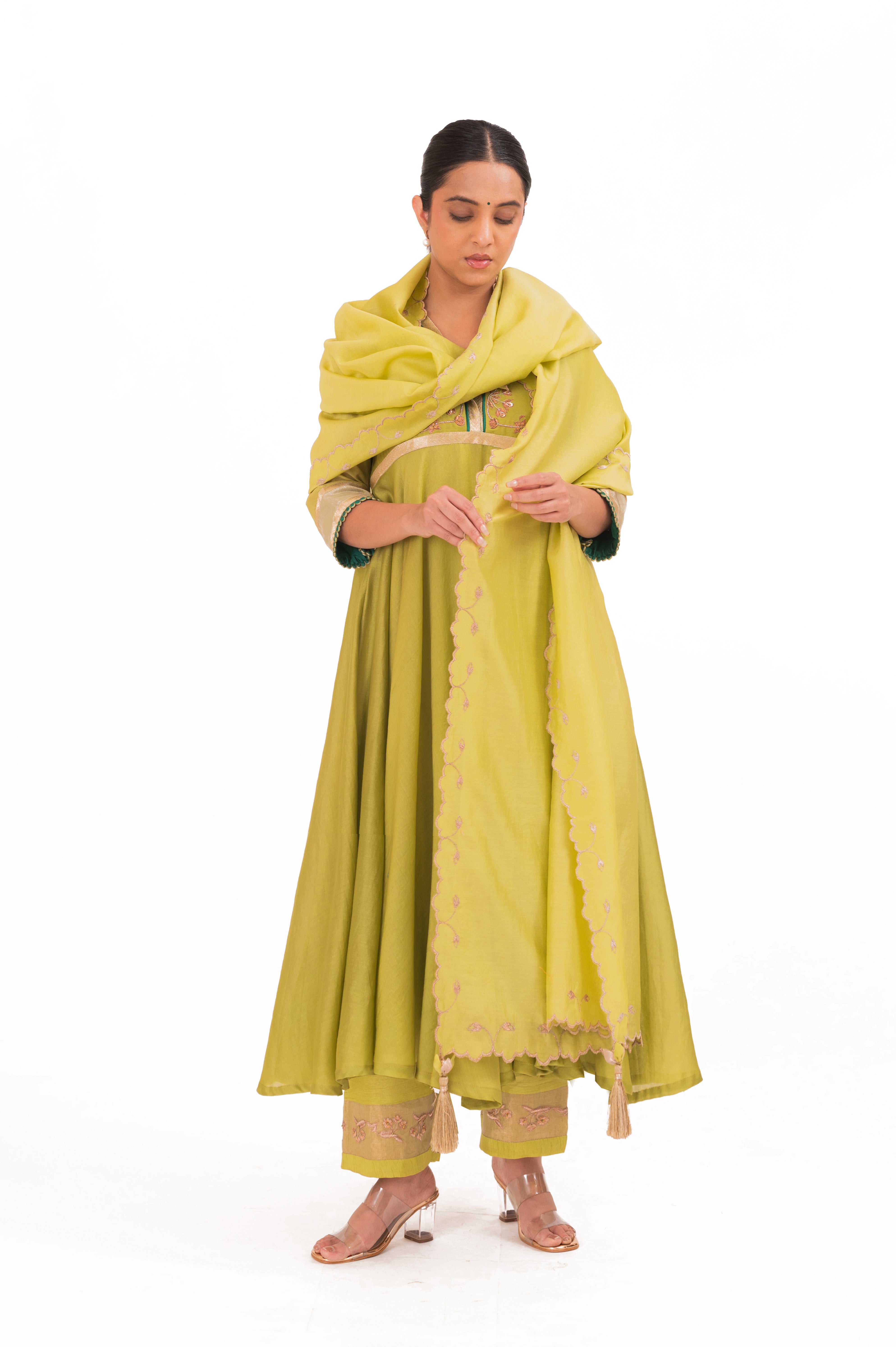 LILA - Lime Green - Anarkali Set