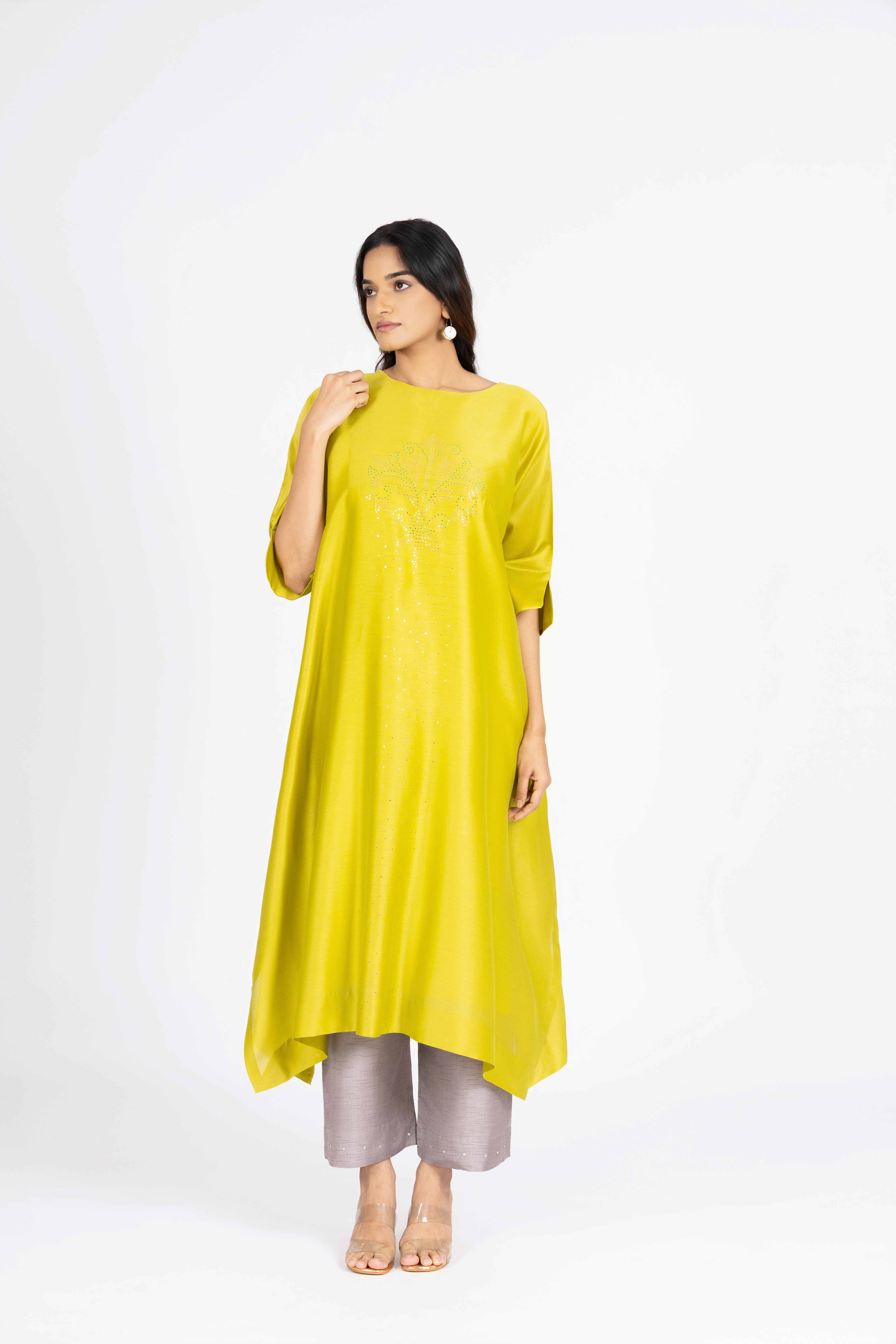 Lemon Yellow Kimono Kurta / Dress