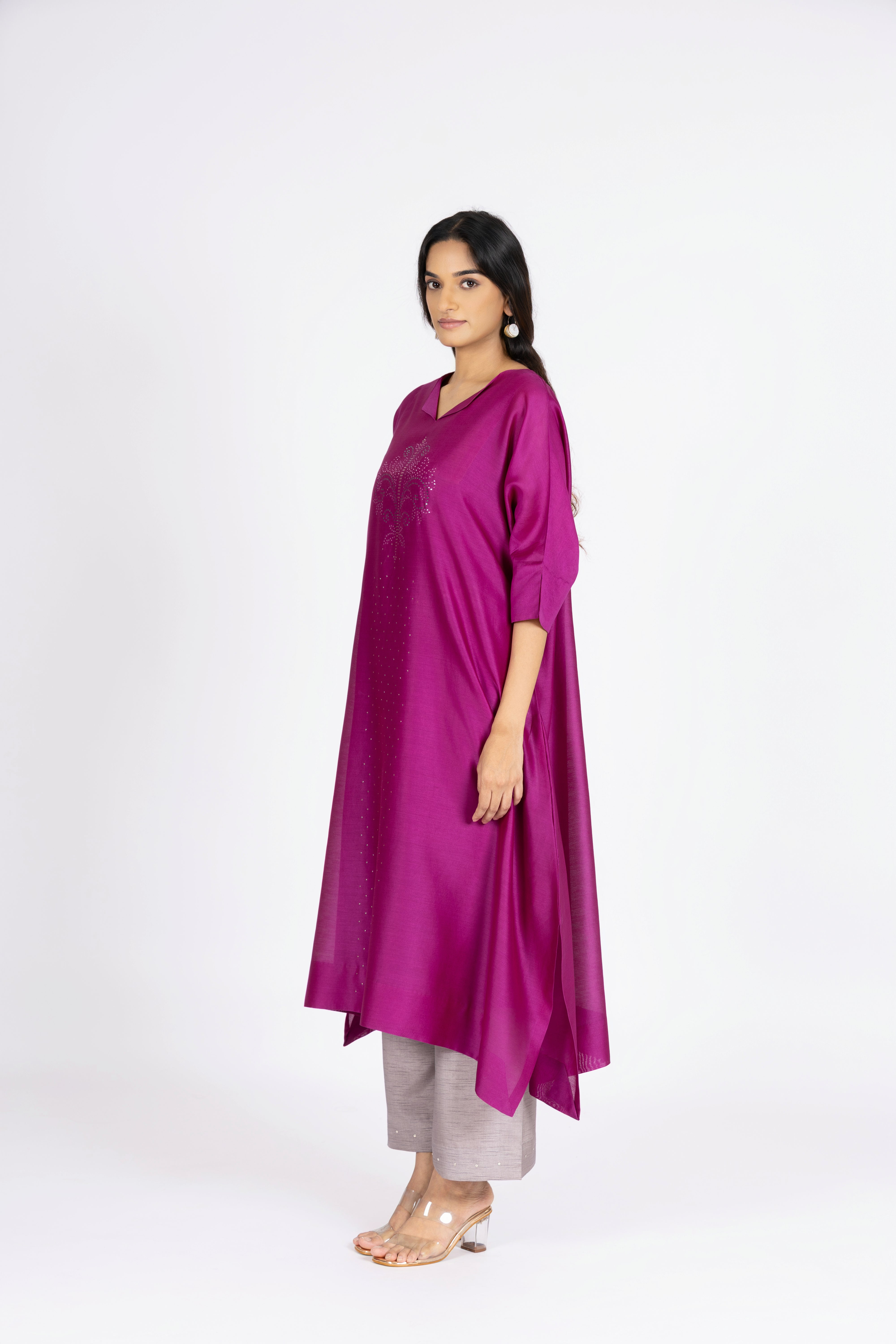 Fuchsia Pink Kimono Kurta / Dress