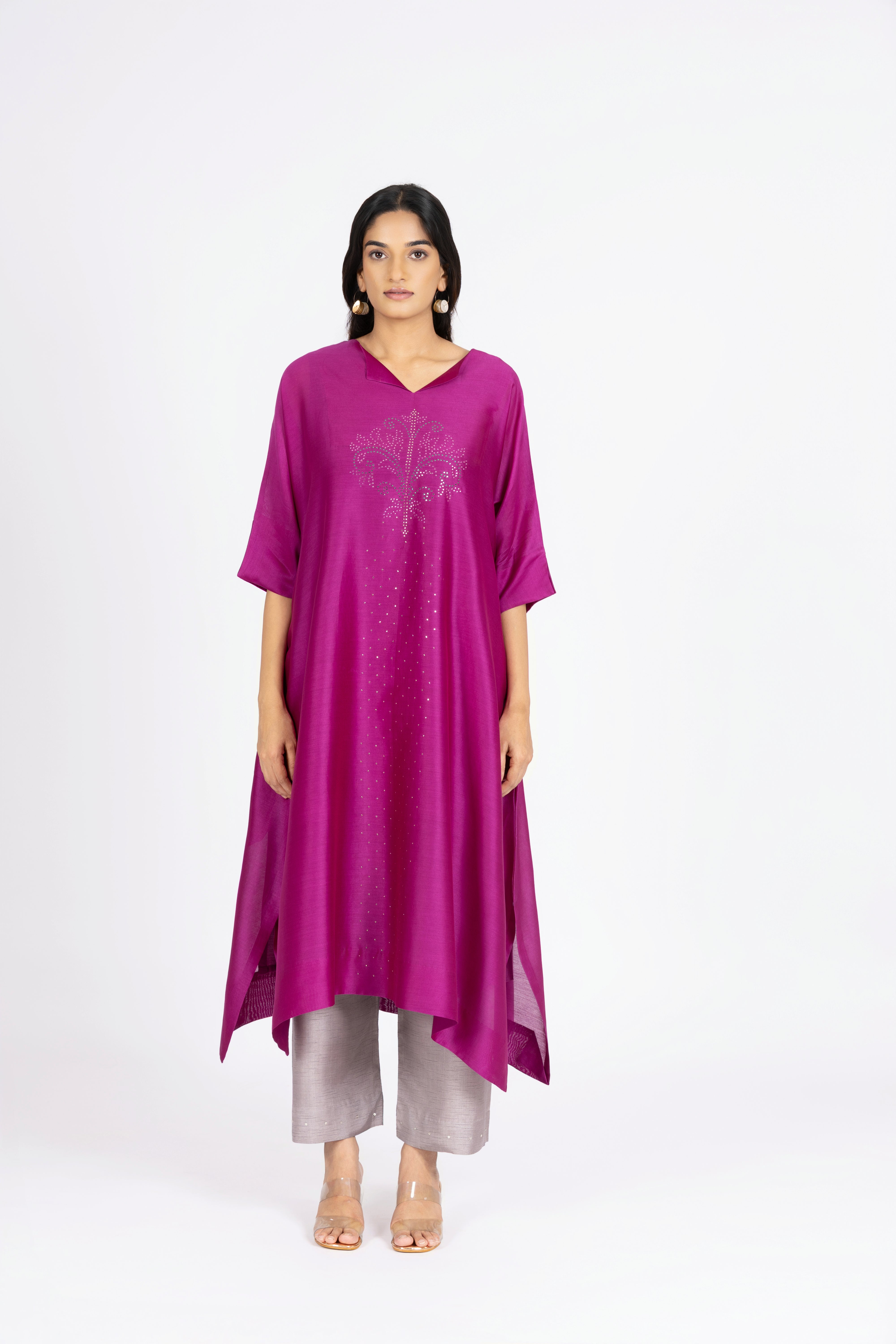 Fuchsia Pink Kimono Kurta / Dress