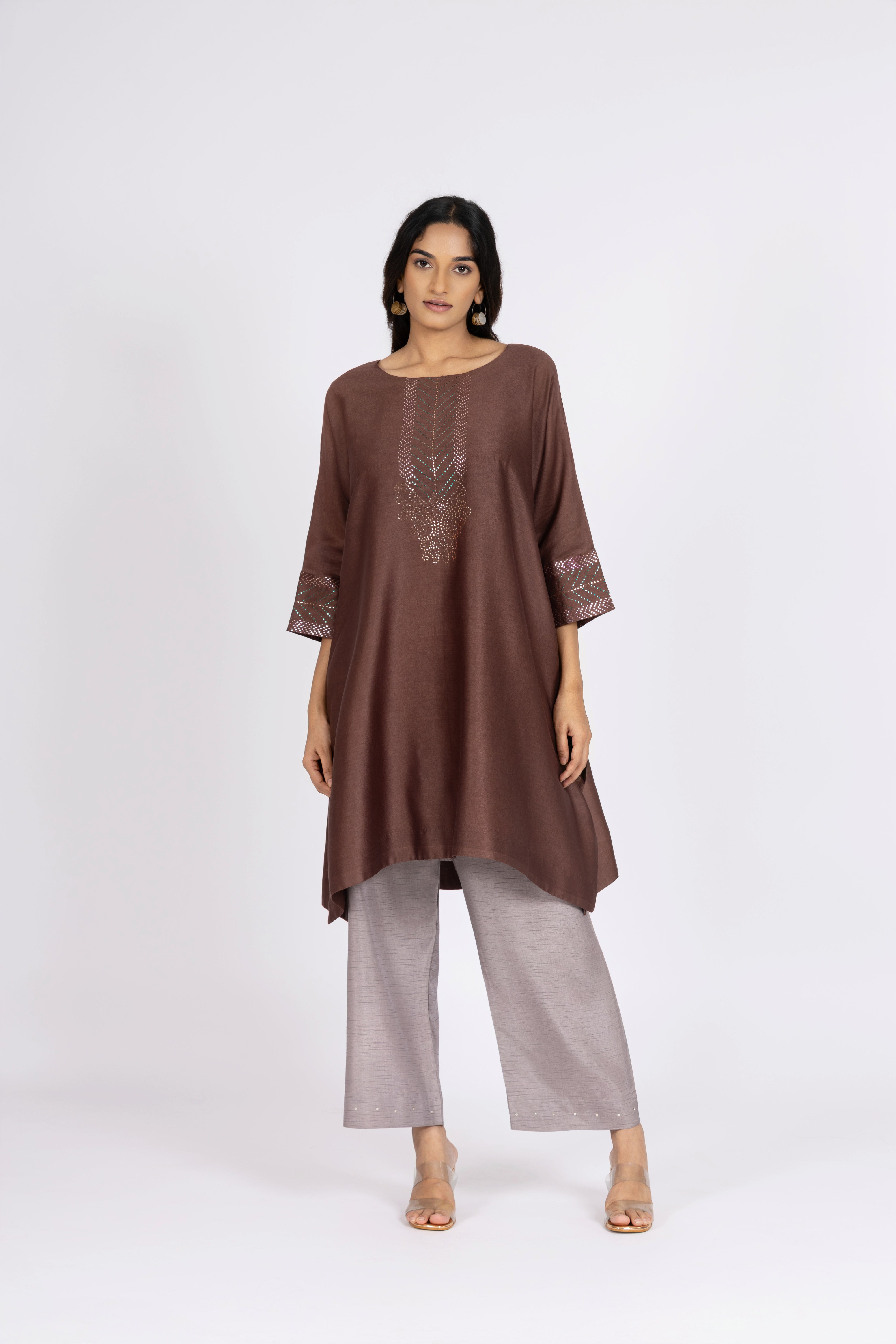 Choco Brown Kimono Tunic