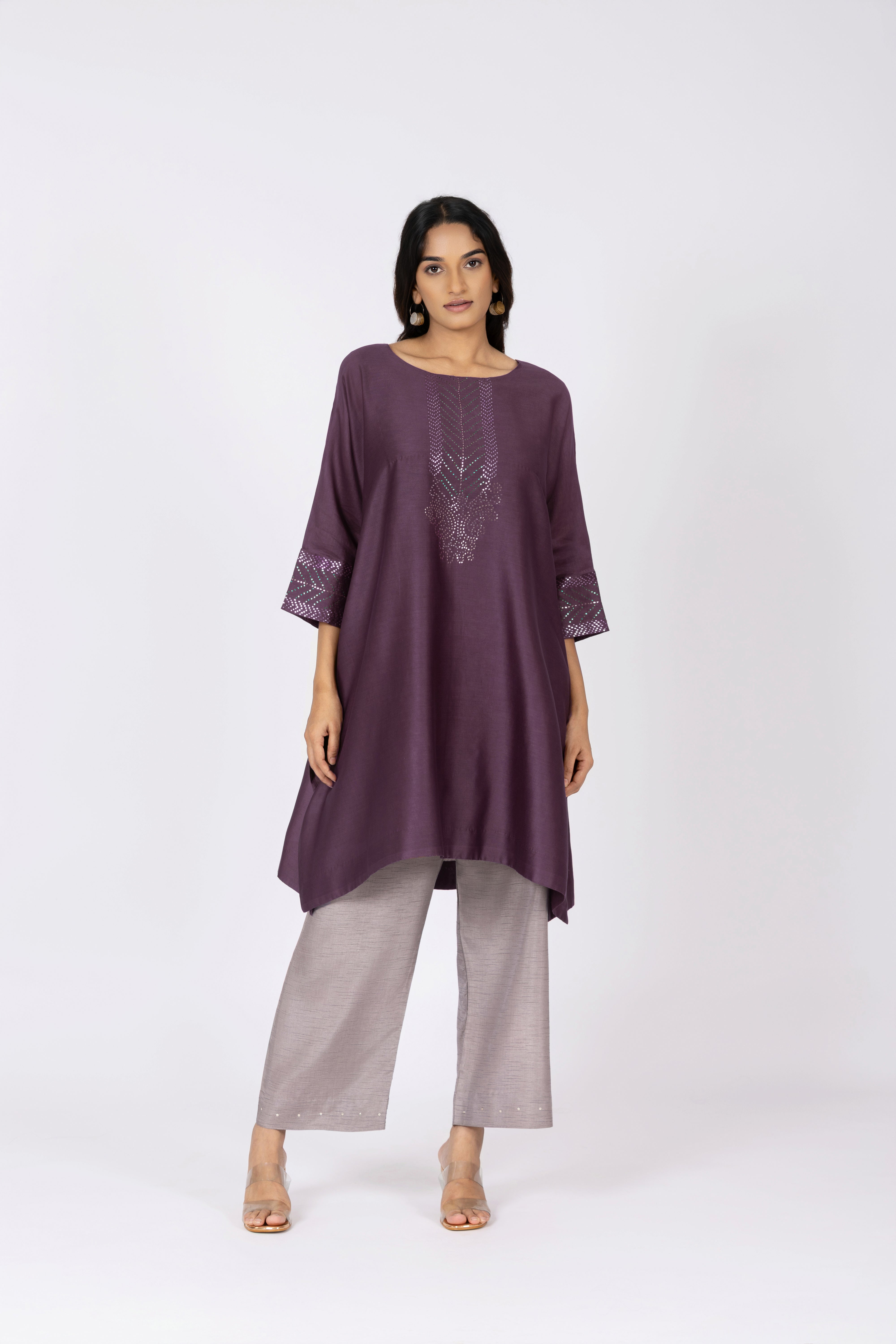 Plum Brown Kimono Tunic