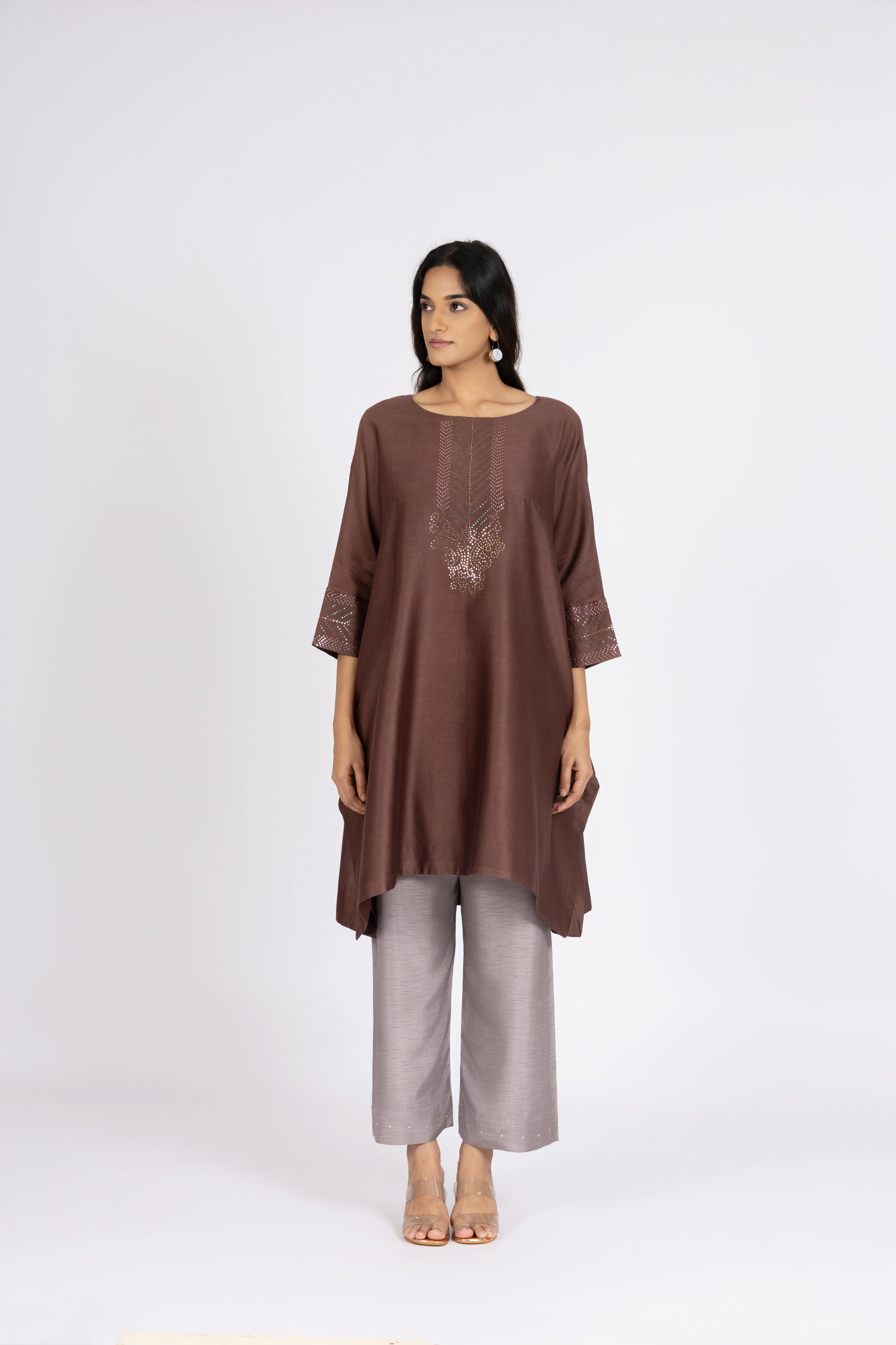 Choco Brown Kimono Tunic
