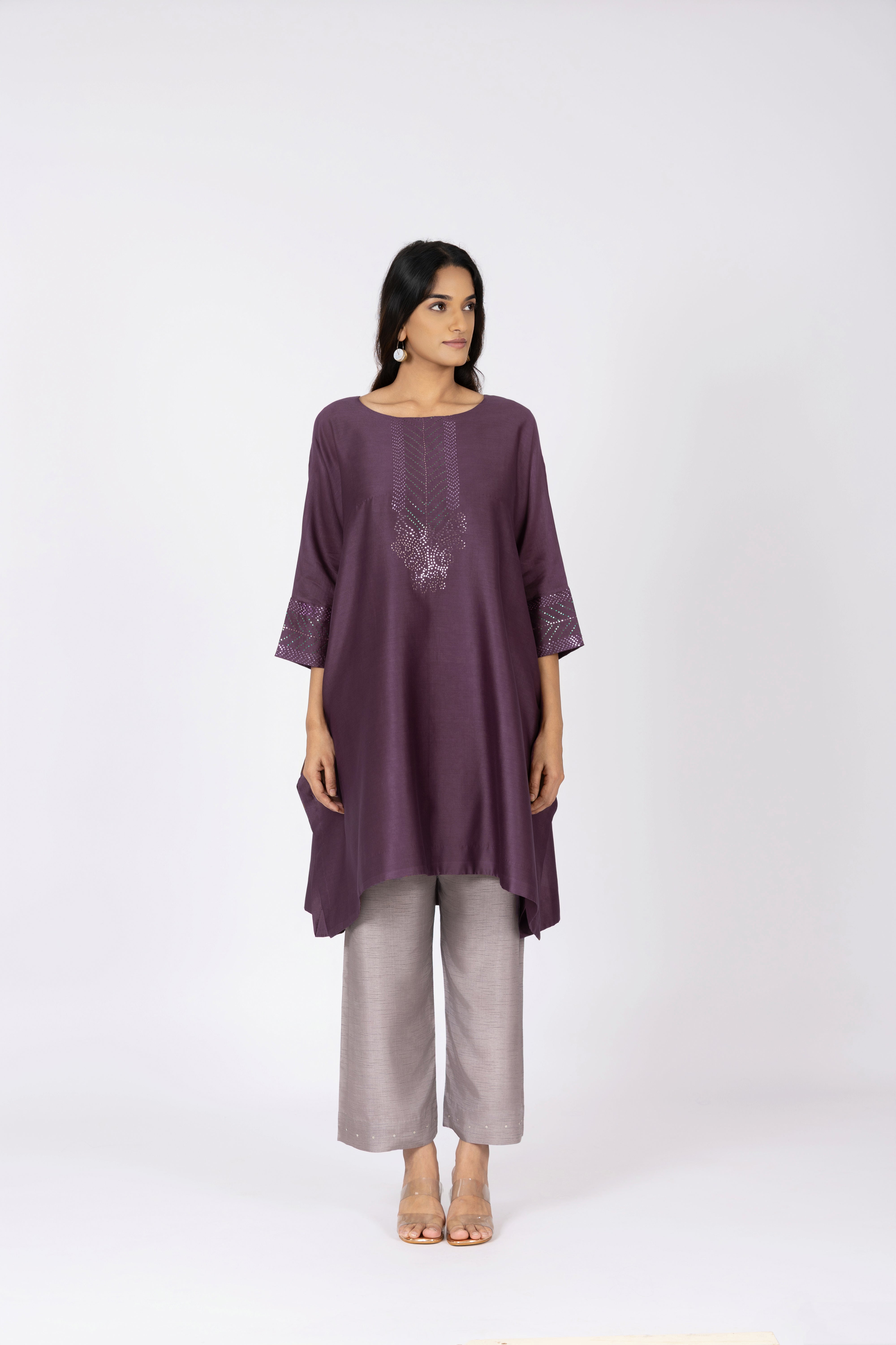 Plum Brown Kimono Tunic