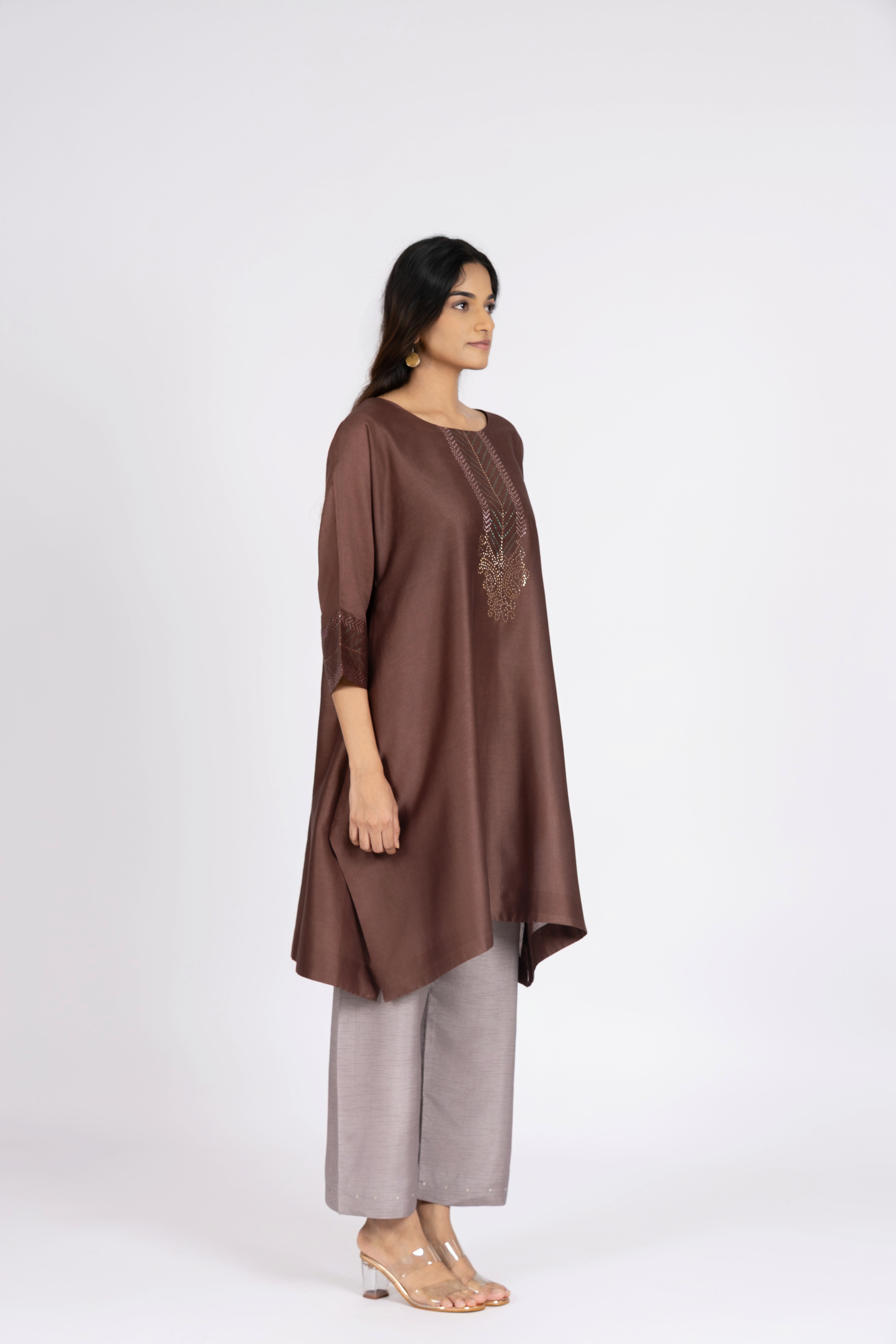 Choco Brown Kimono Tunic