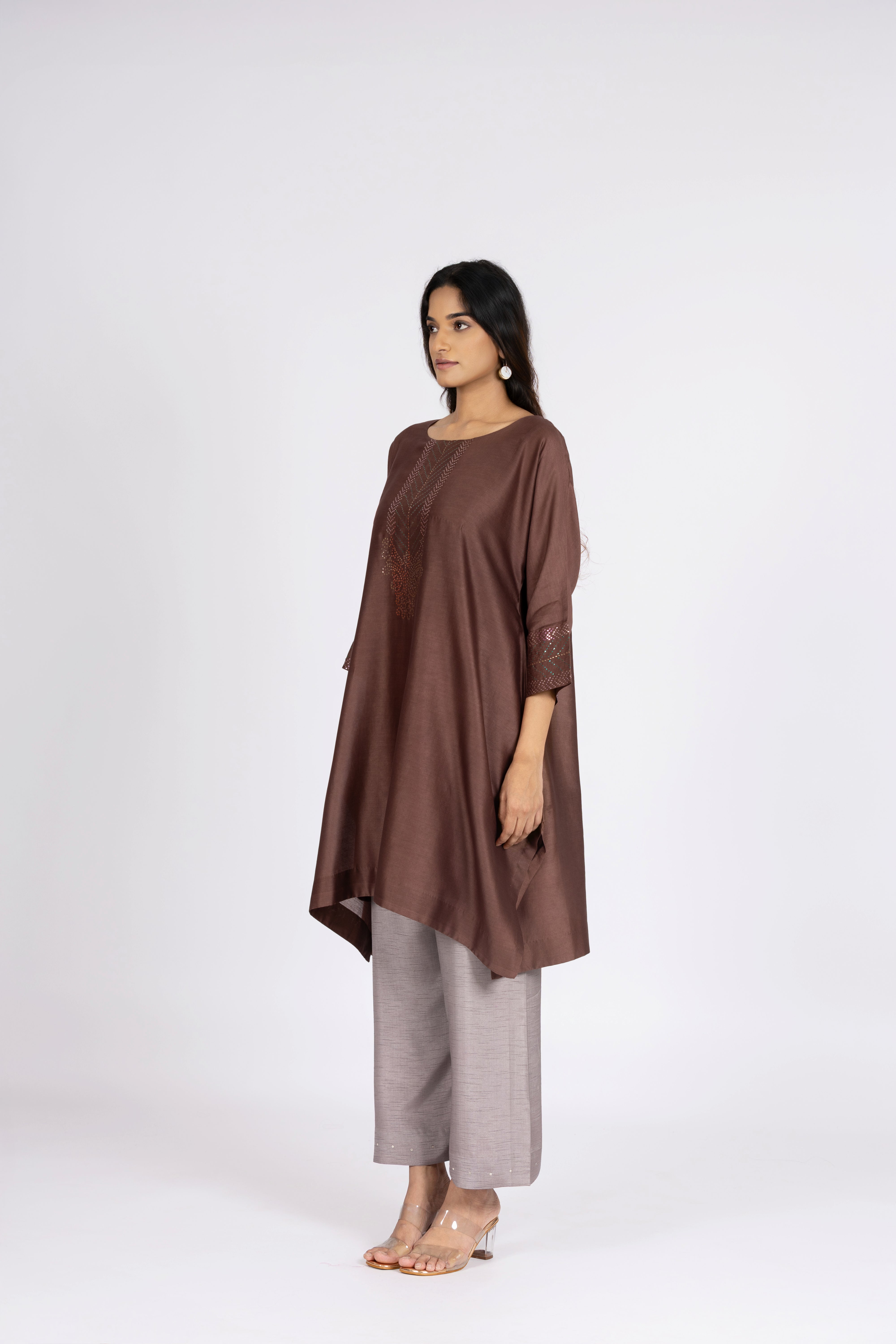 Choco Brown Kimono Tunic