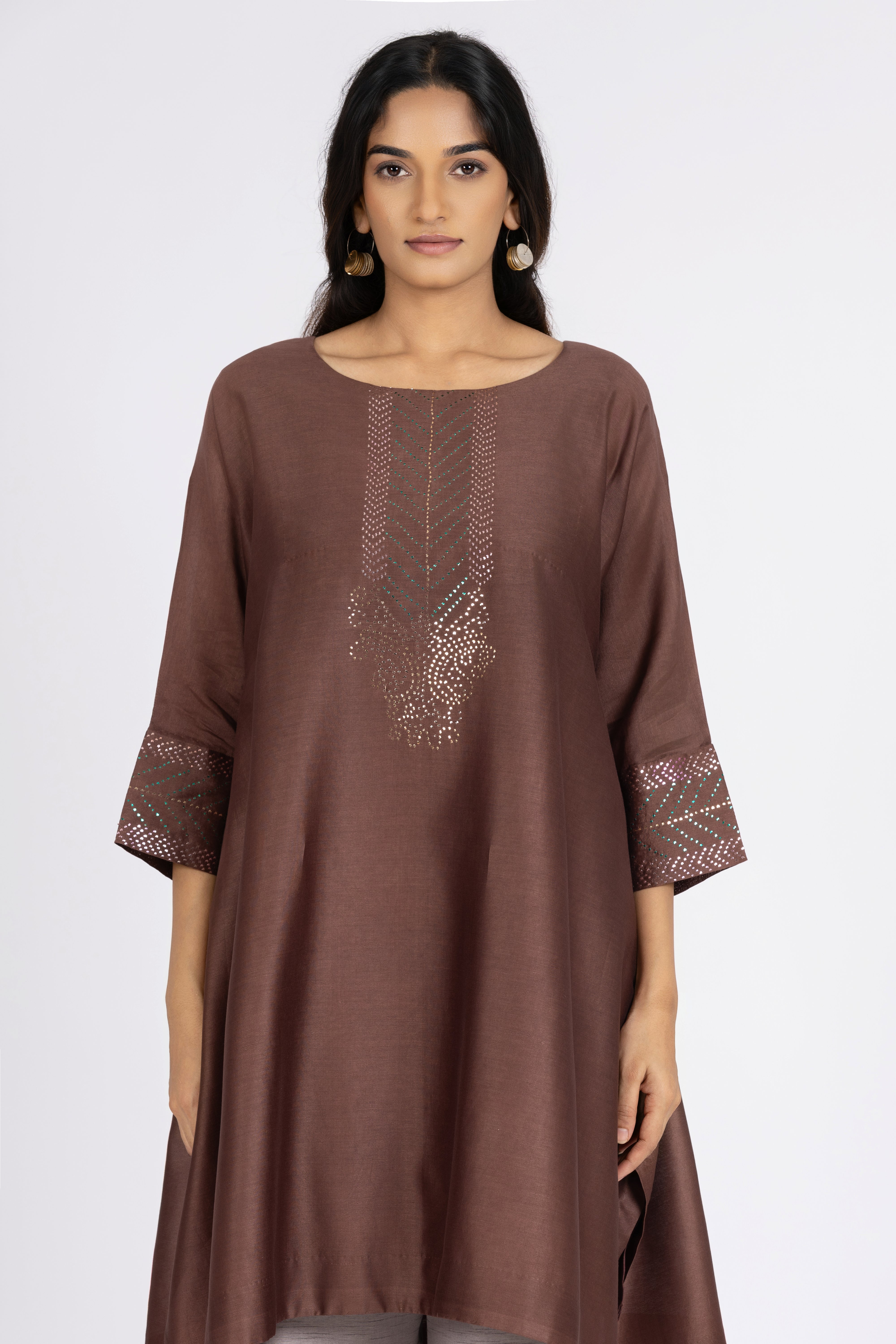 Choco Brown Kimono Tunic