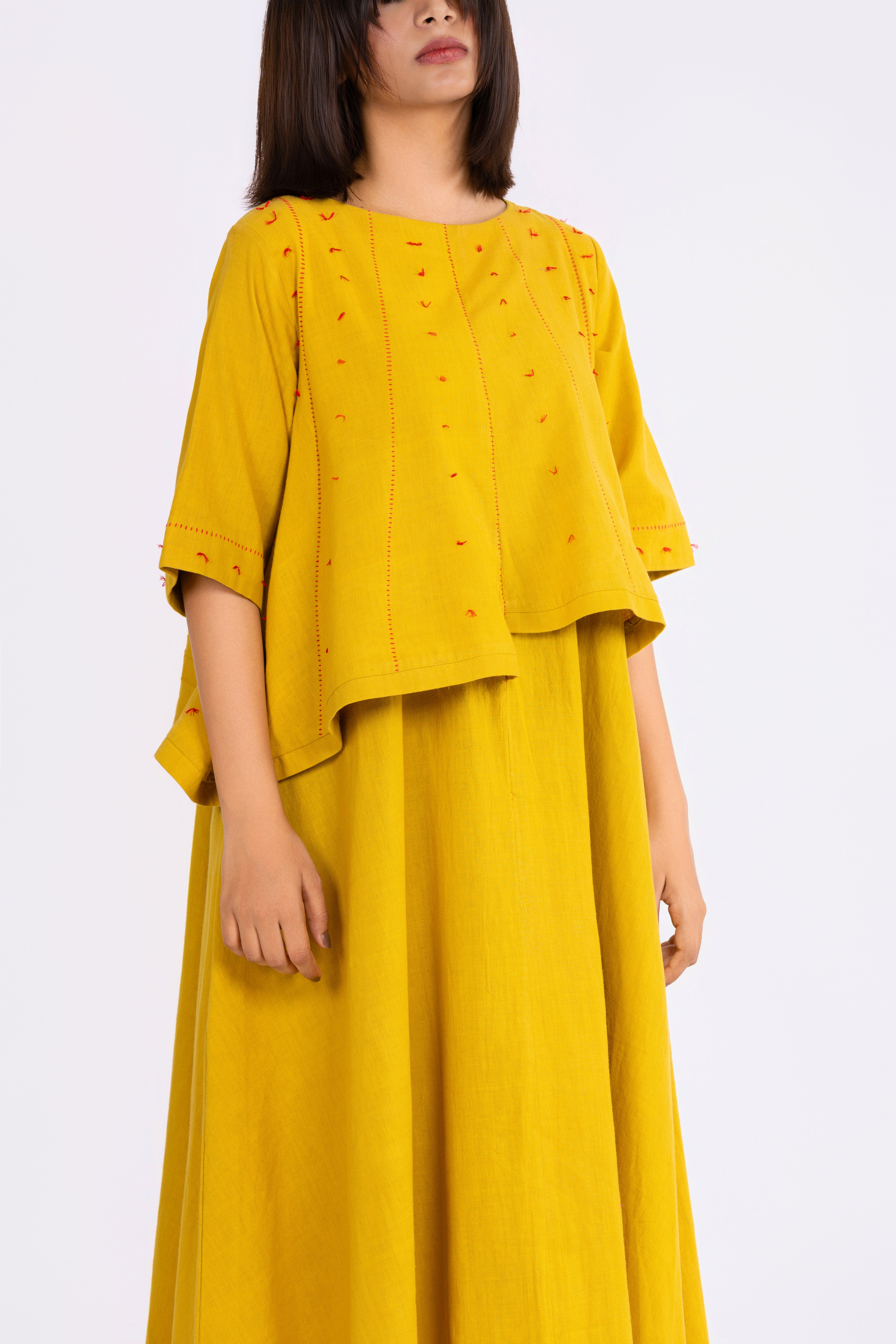 Corn Yellow Layered Dress
