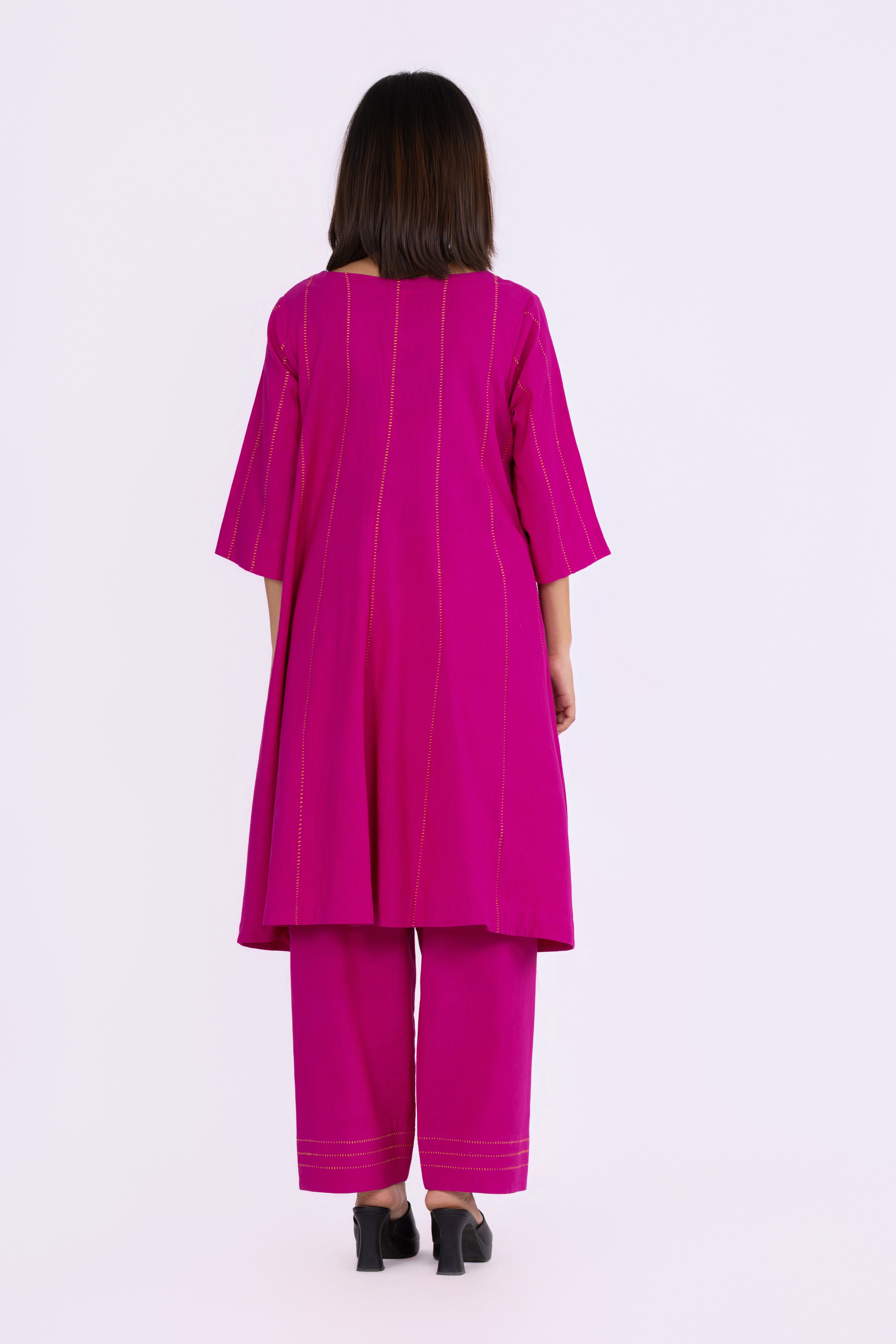 Fuchsia Tunic/Dress & Pants Set