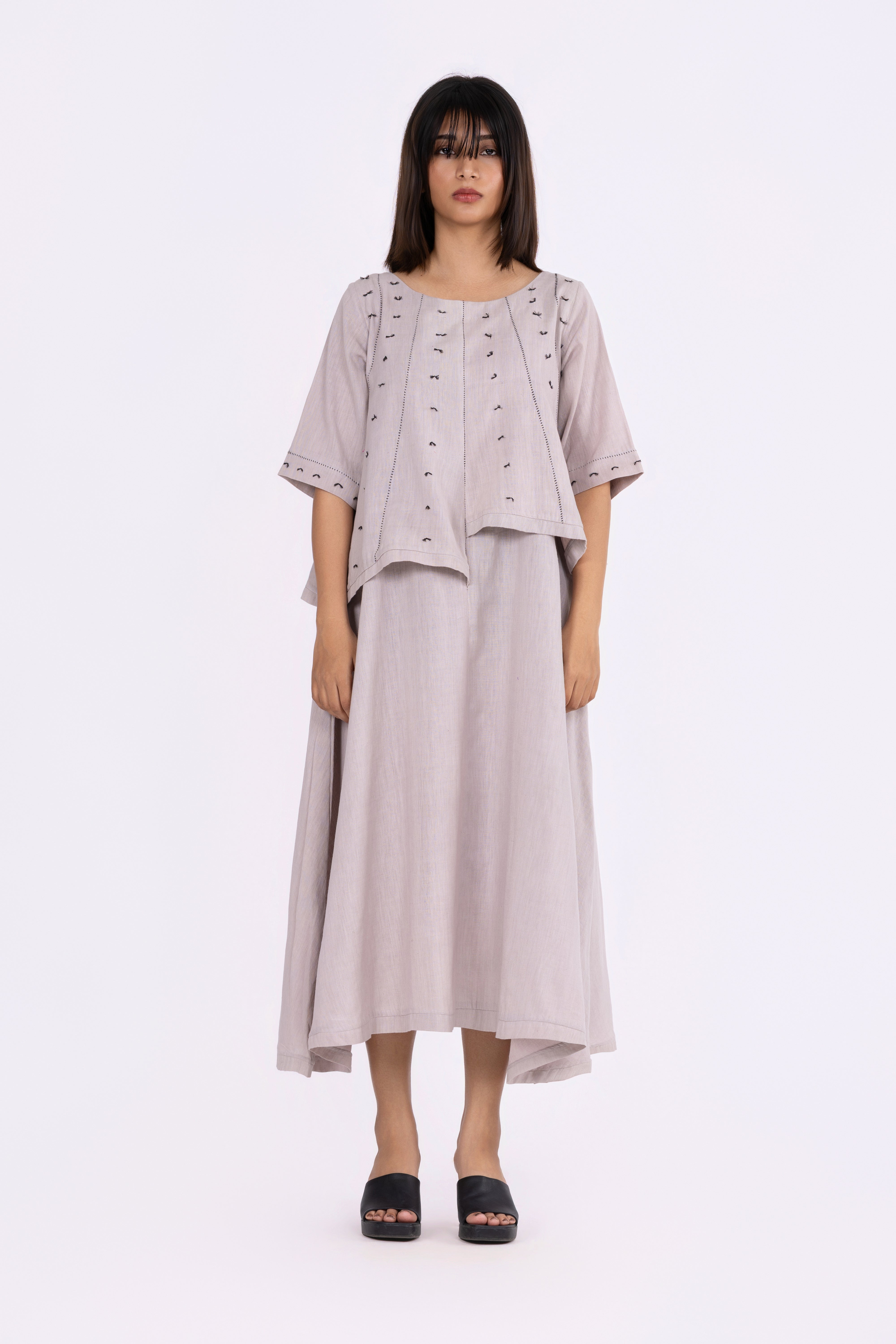 Chrome Grey Layered Dress