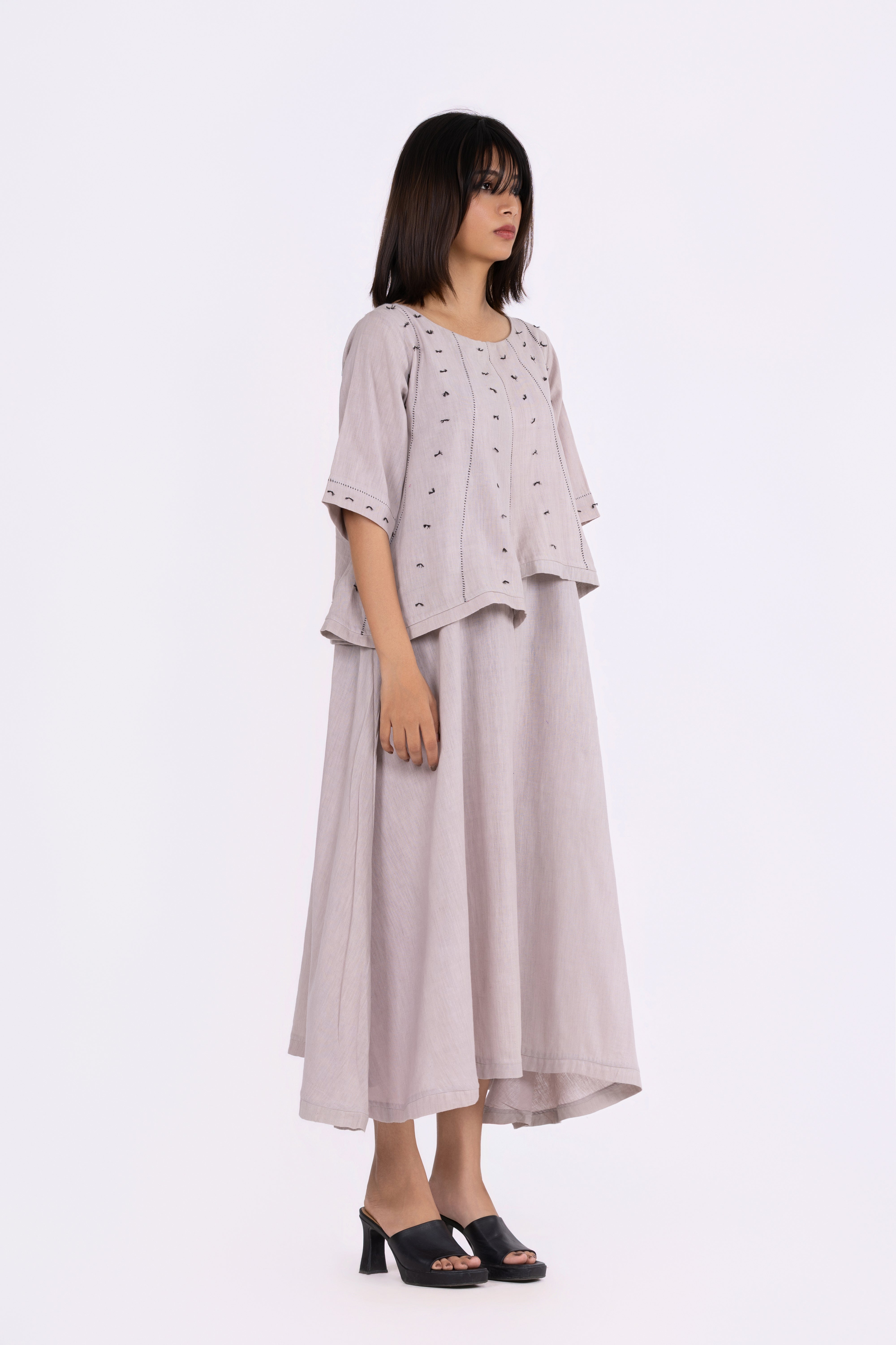 Chrome Grey Layered Dress