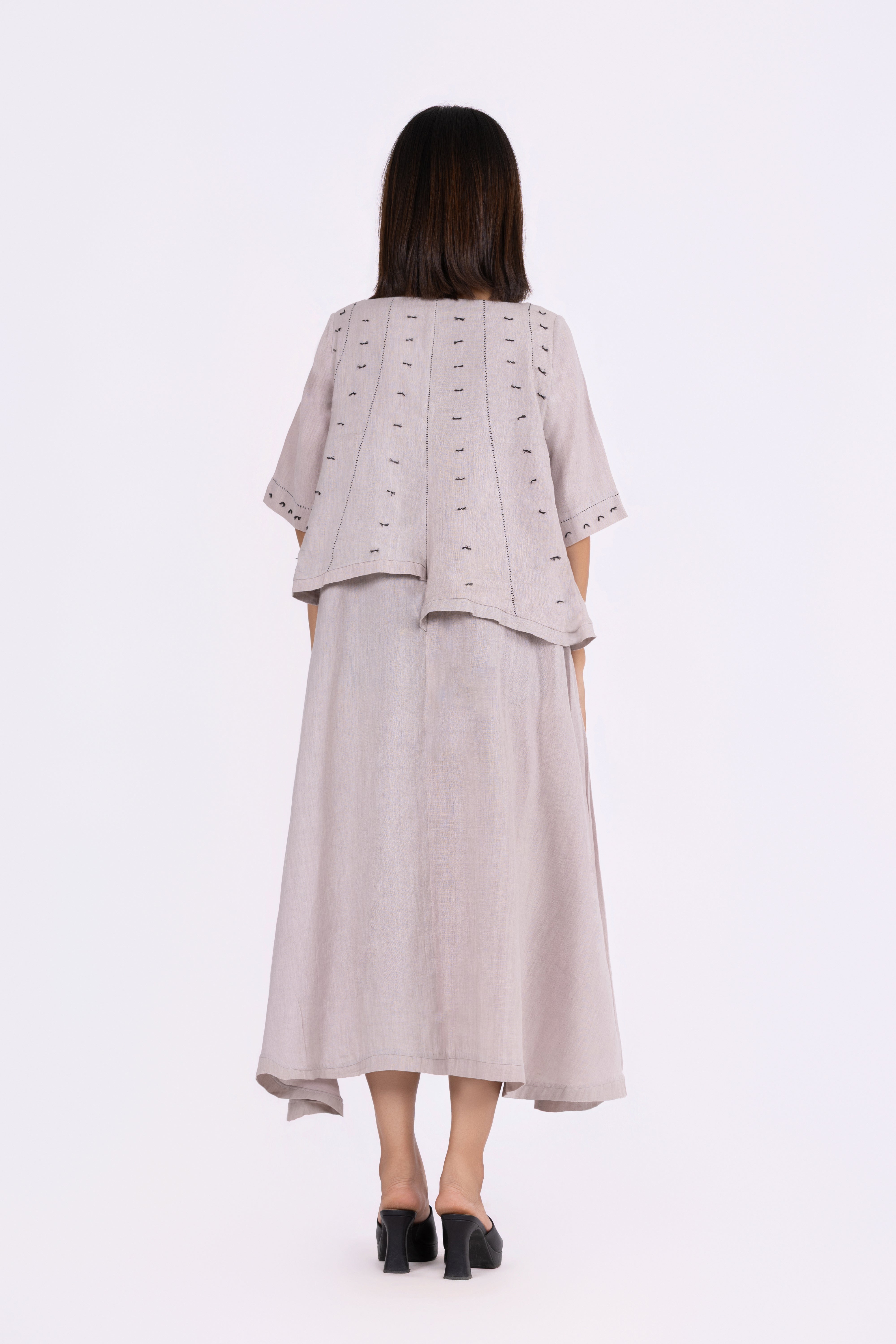 Chrome Grey Layered Dress