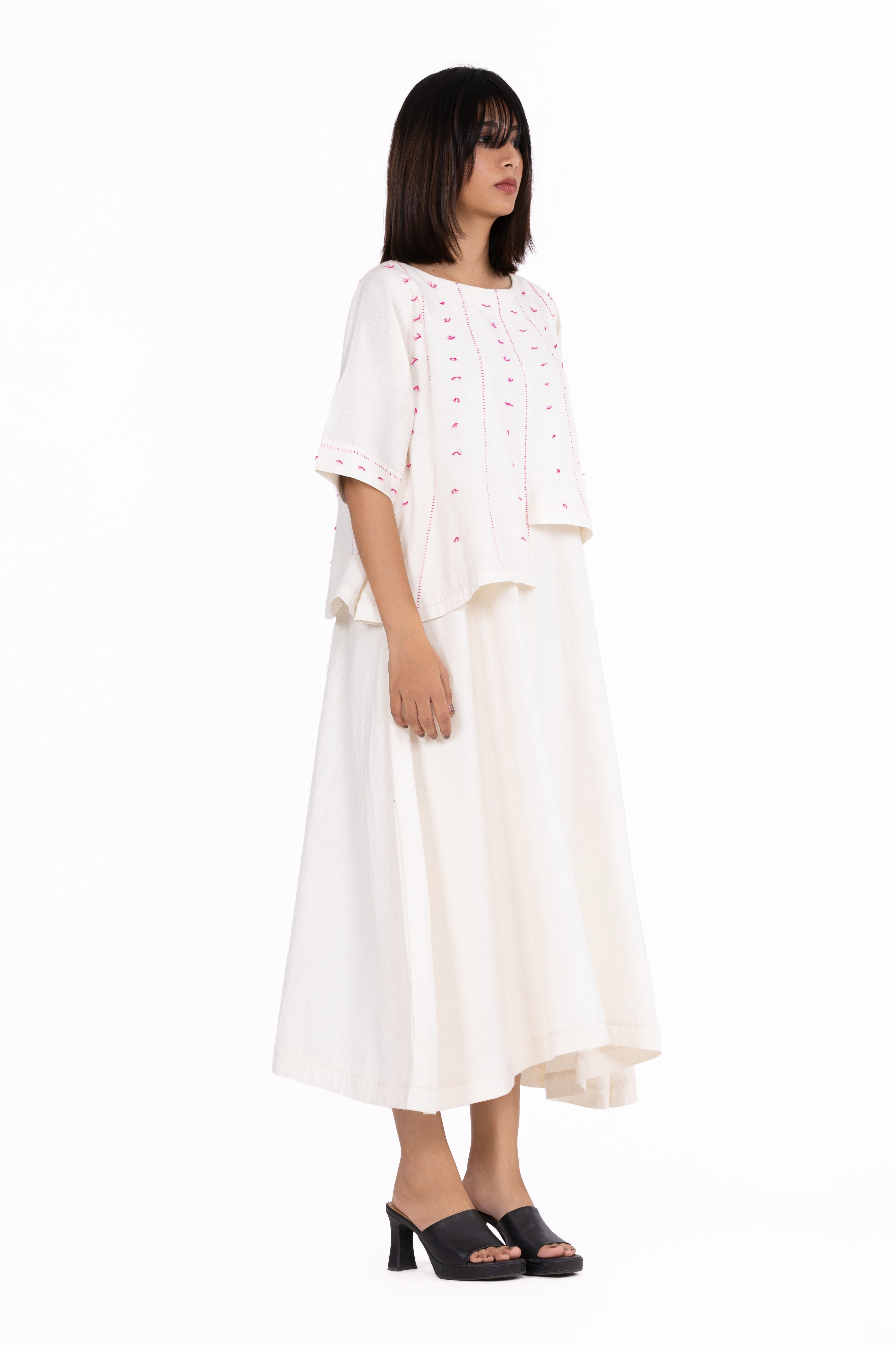 Cloud White Layered Dress