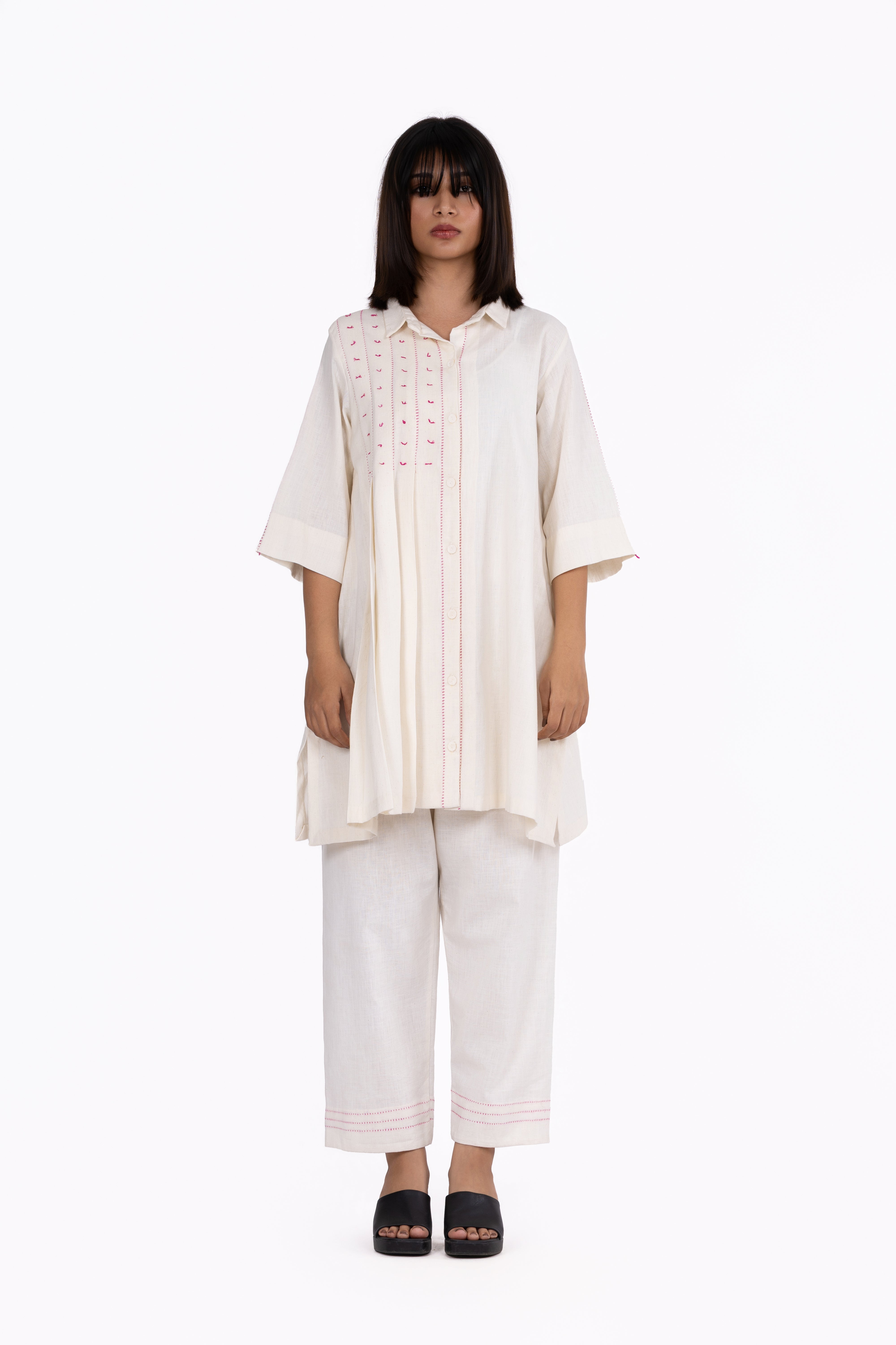 Cloud White Shirt & Pants Set - coord set