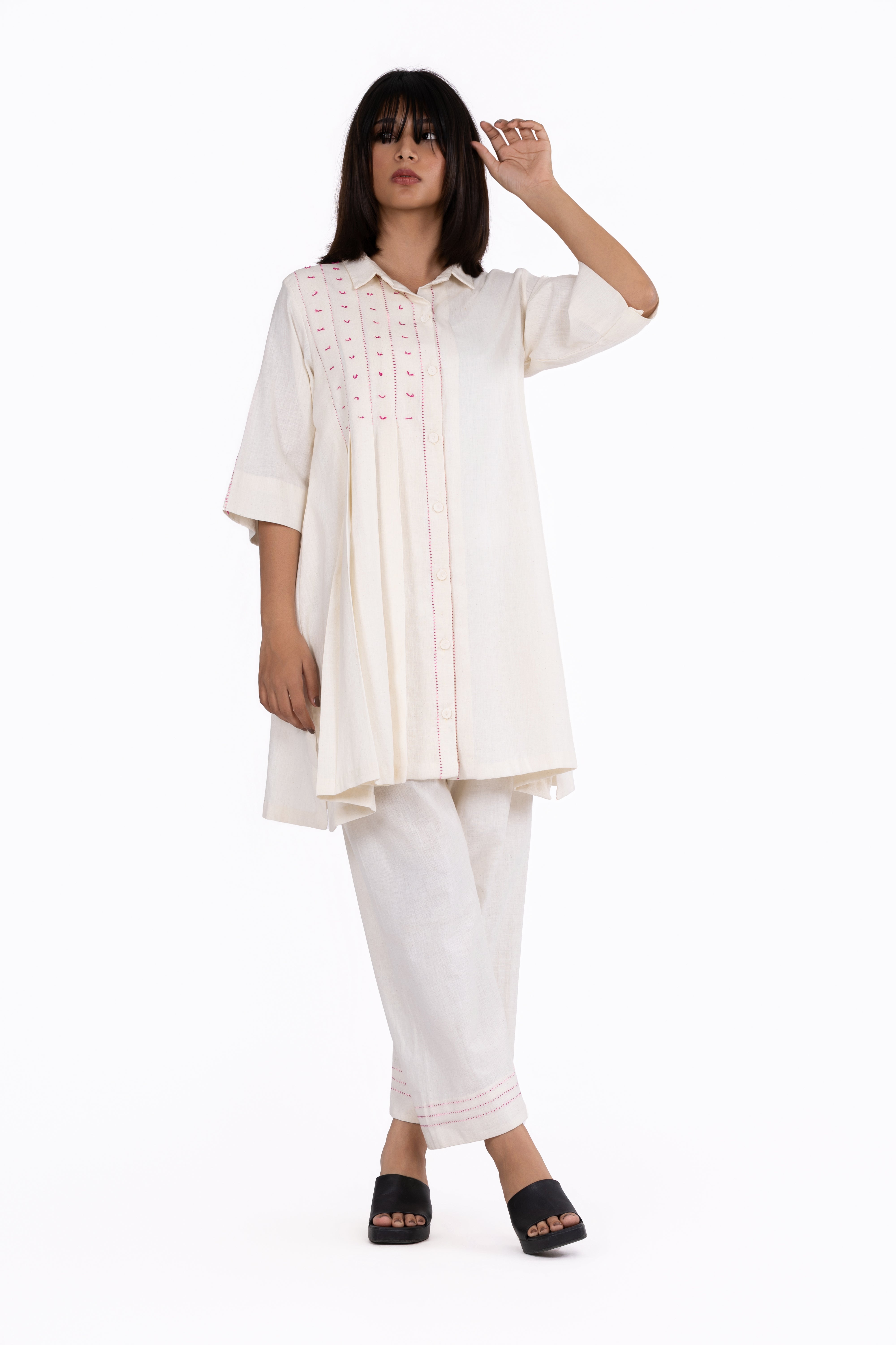 Cloud White Shirt & Pants Set - coord set