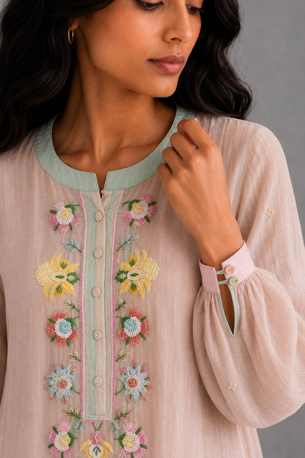 Peach Panelled Dress