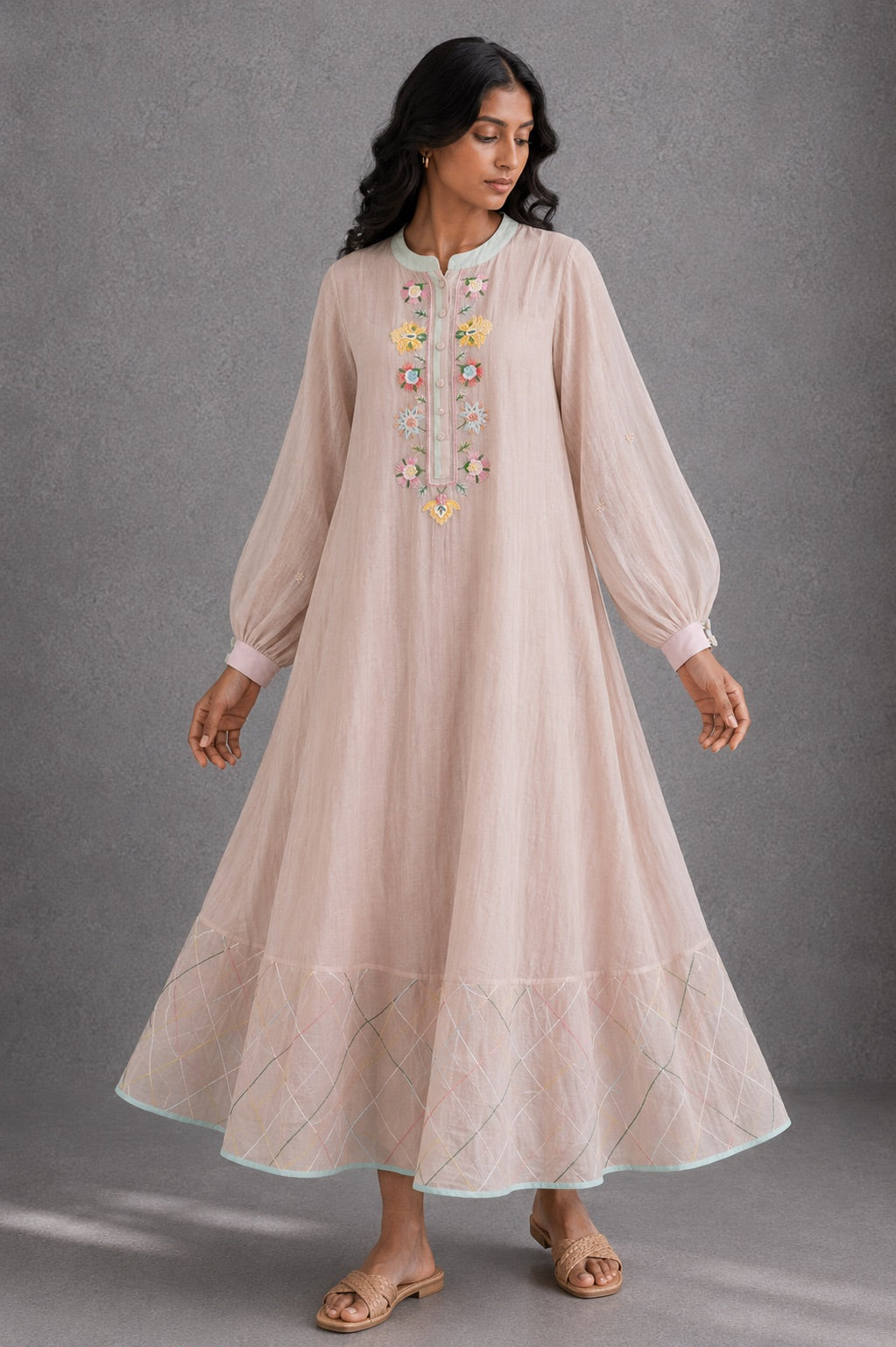 Peach Panelled Dress