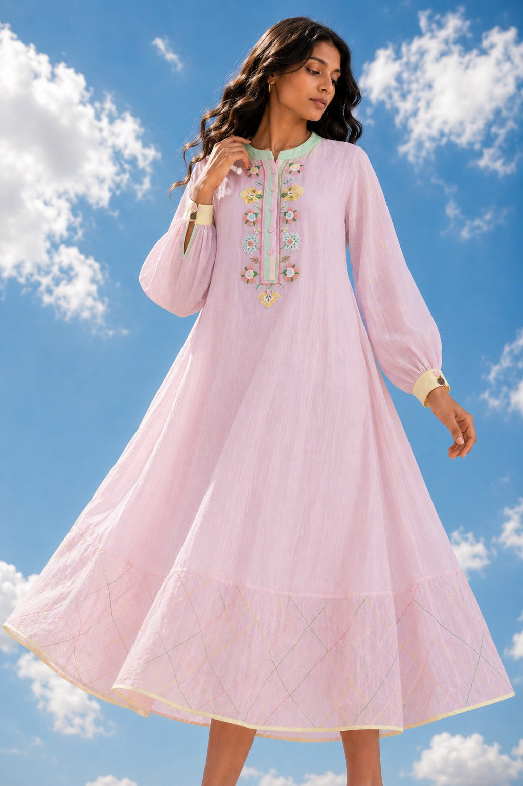 Pink Panelled Dress