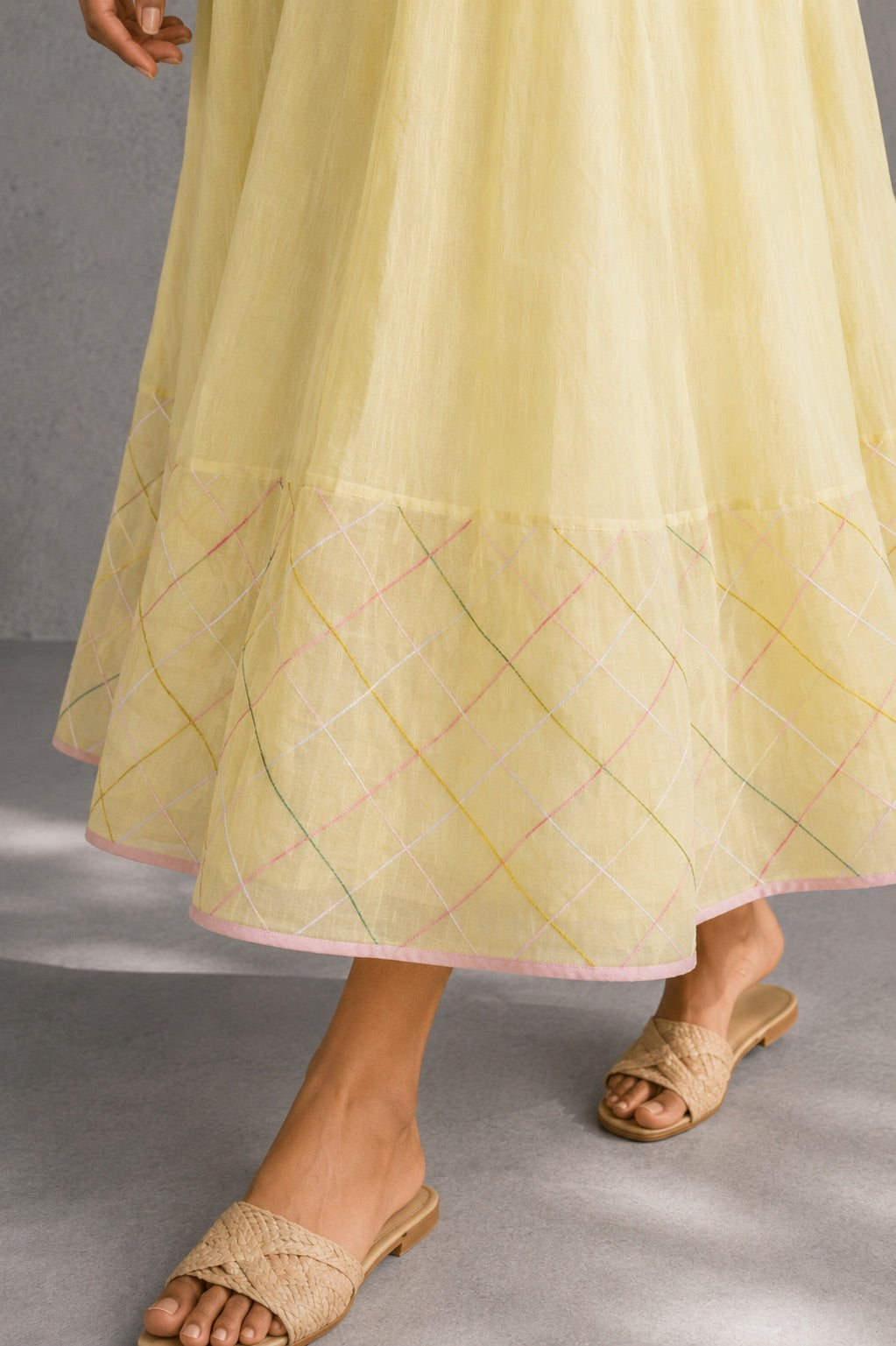 Butter Yellow Panelled Dress