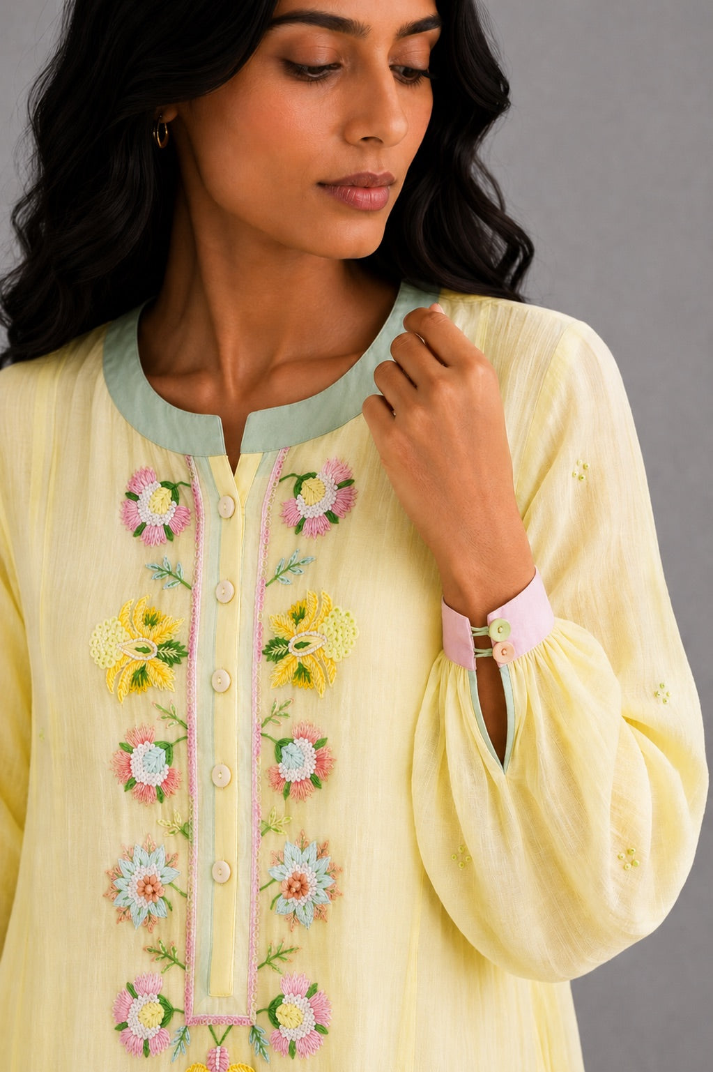 Butter Yellow Panelled Dress