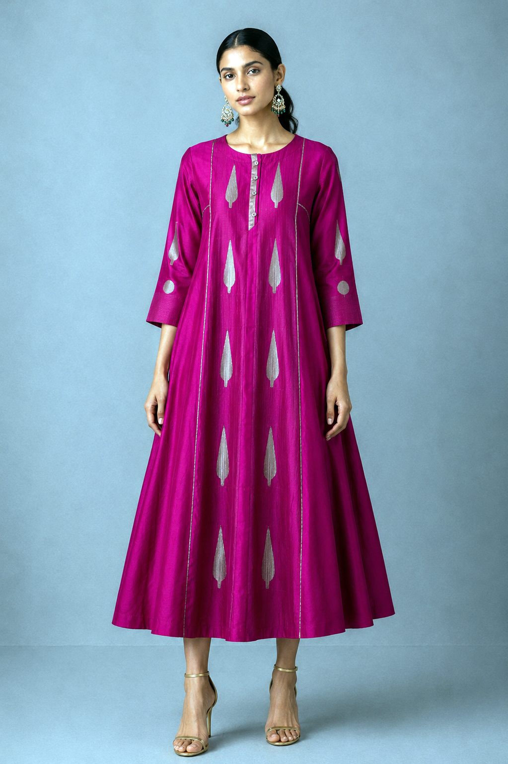 Kalidaar - Fuchsia Pink Kurta Set