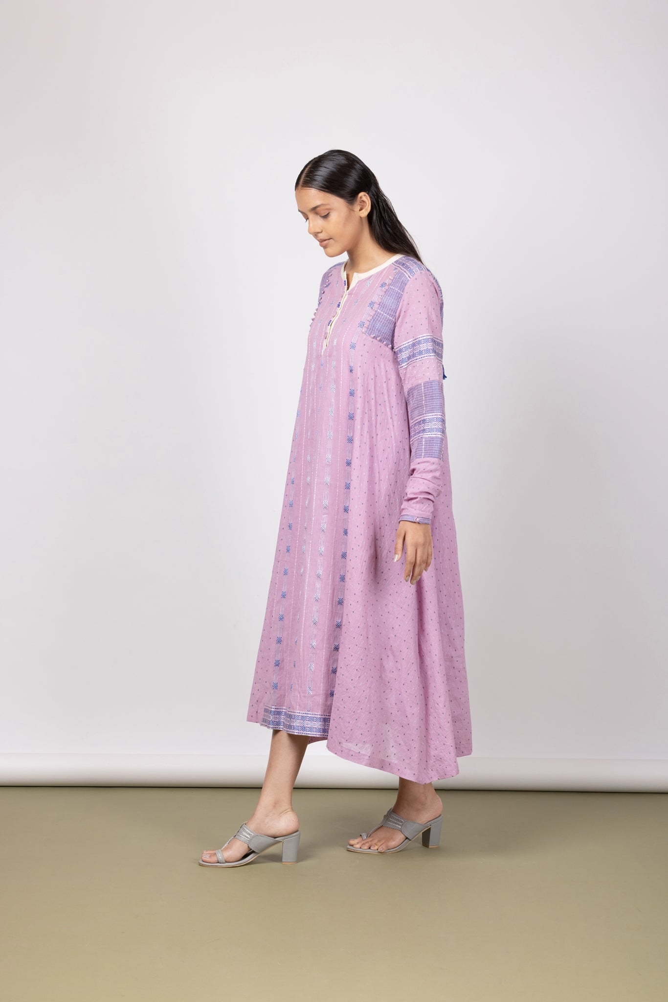 Lilac Breeze Long Churi Sleeve Dress - Mélange