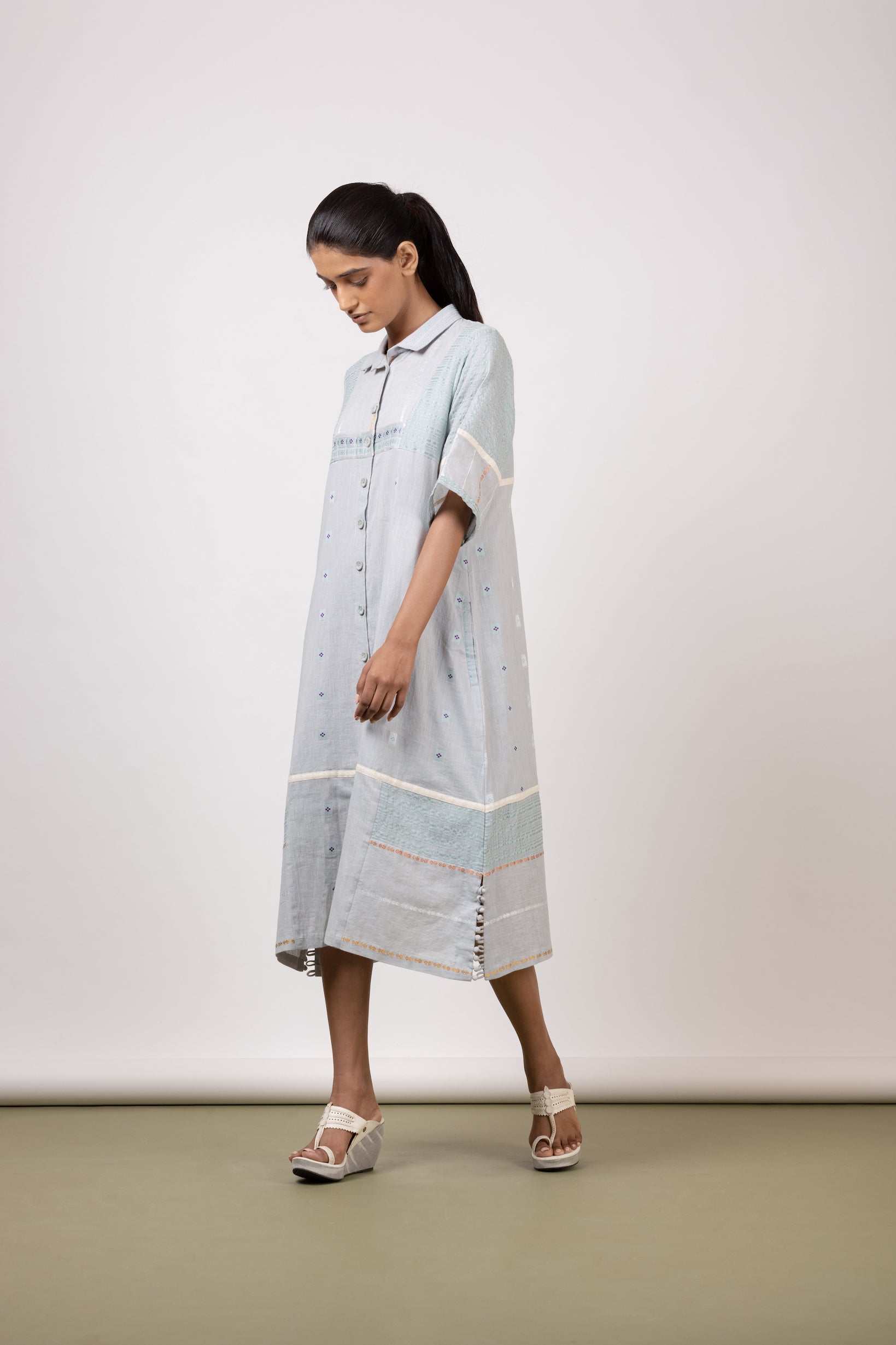 Blush Grey Shirt Dress - Mélange