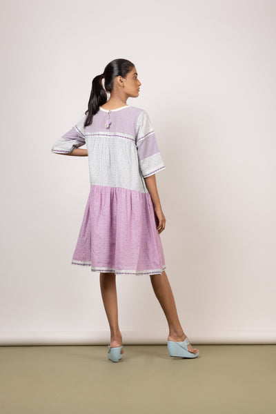 Blush Grey/Lavender Breeze Short Tier Dress