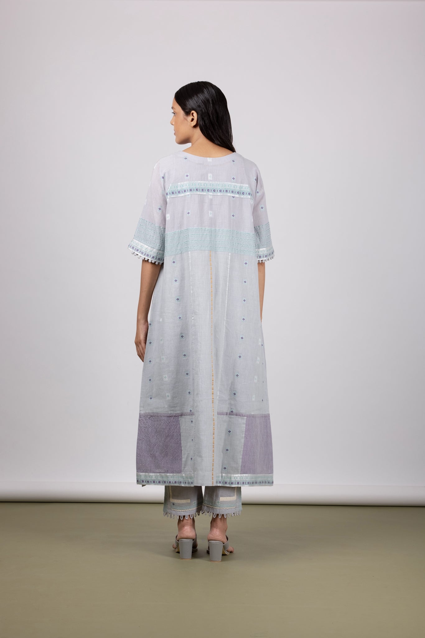 Blush Grey Kurta Set - Mélange