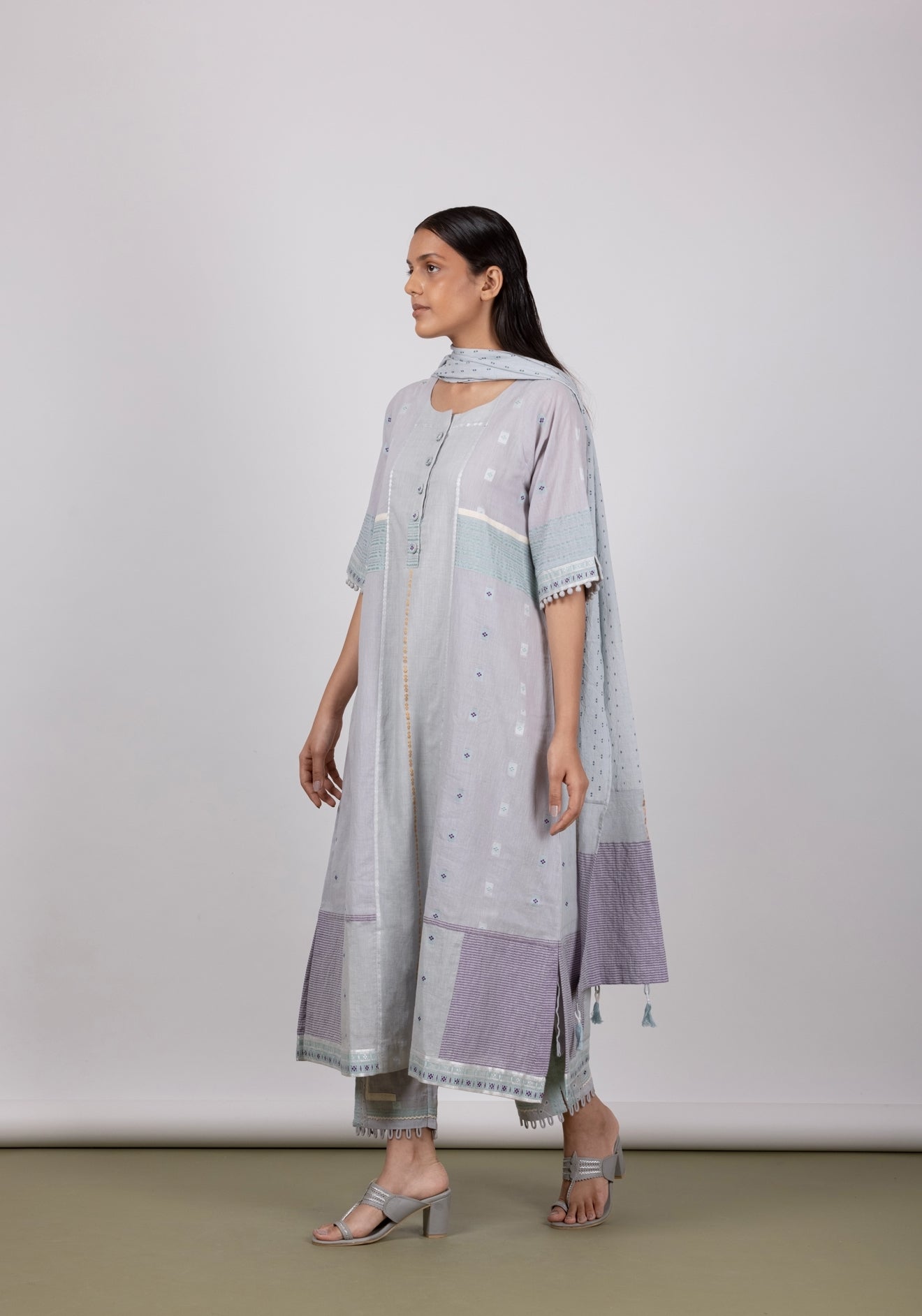 Blush Grey Kurta Set - Mélange
