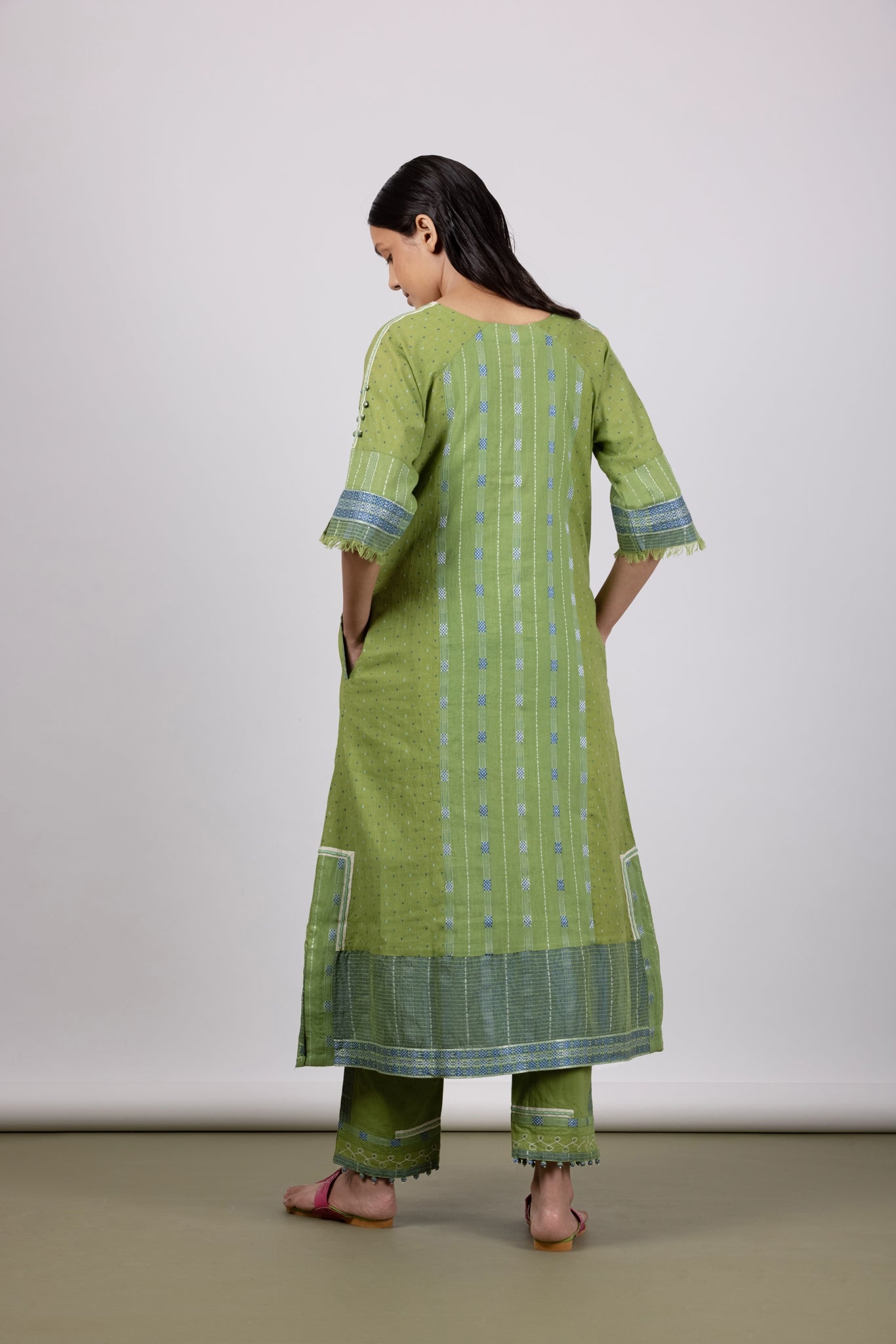 Leafy Green Kurta Set - Mélange