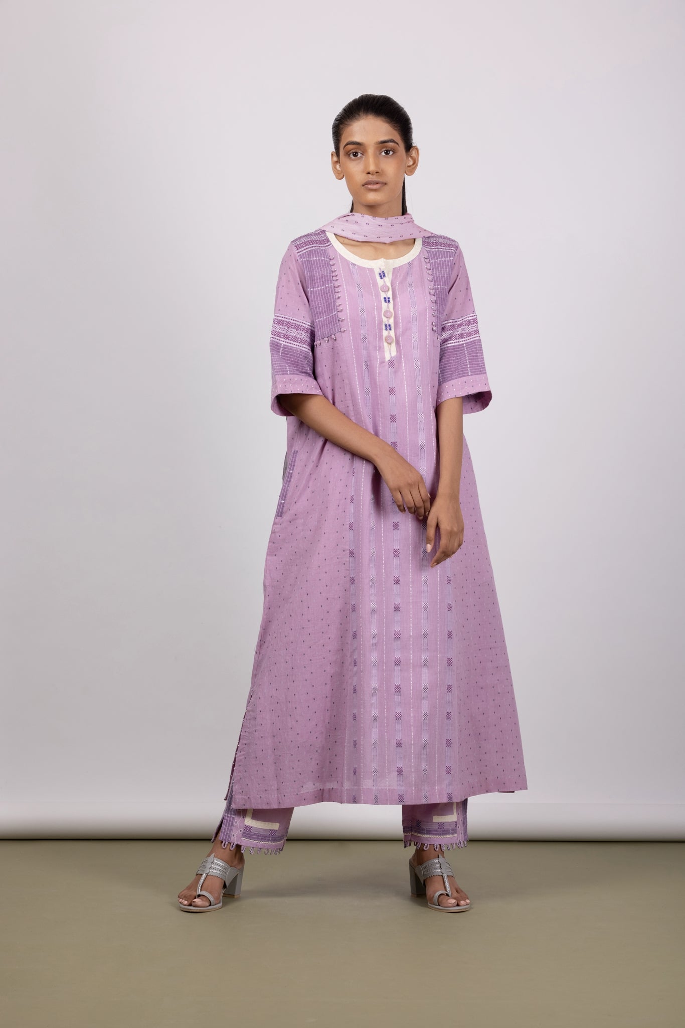 Lilac Breeze Kurta Set - Mélange