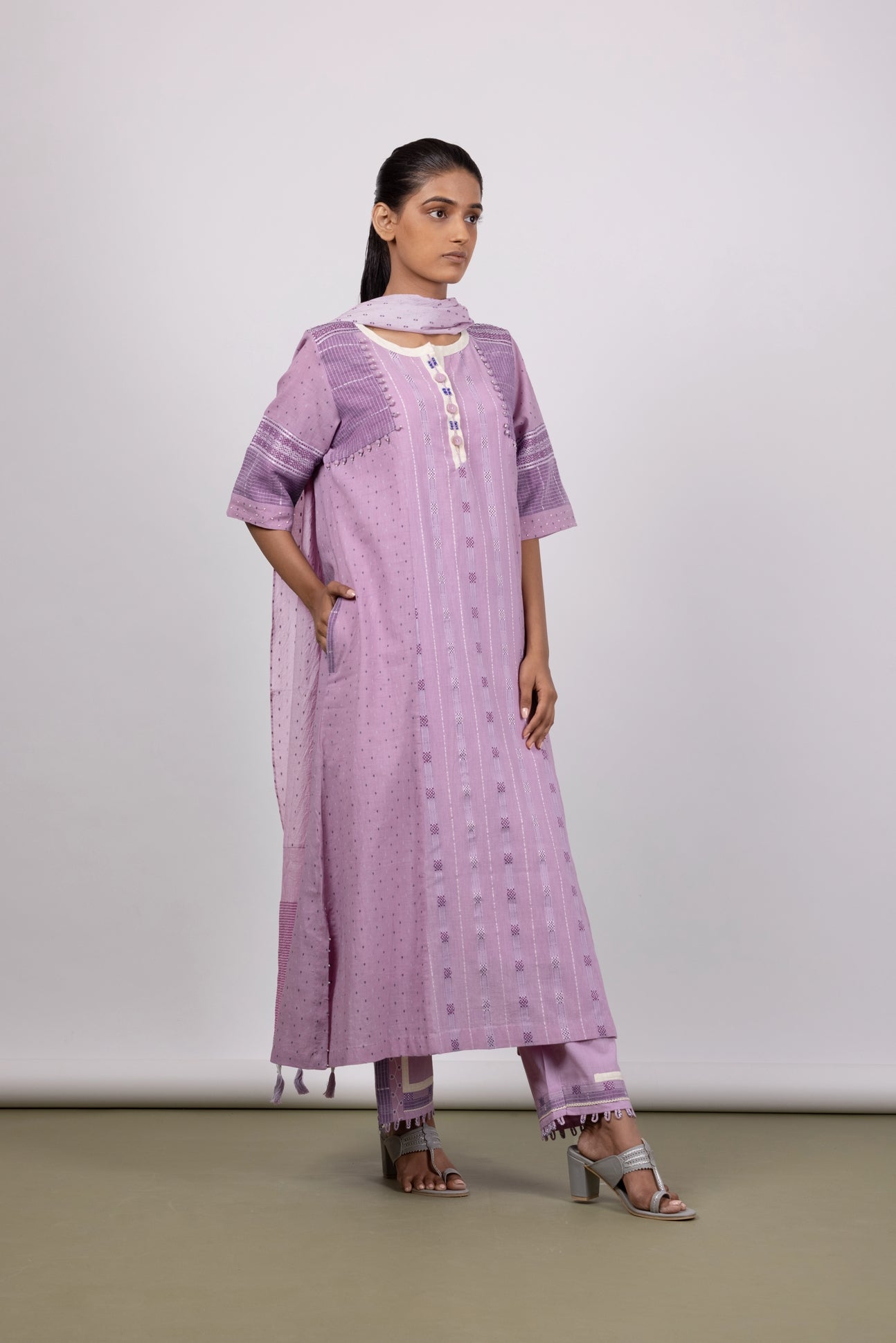Lilac Breeze Kurta Set - Mélange